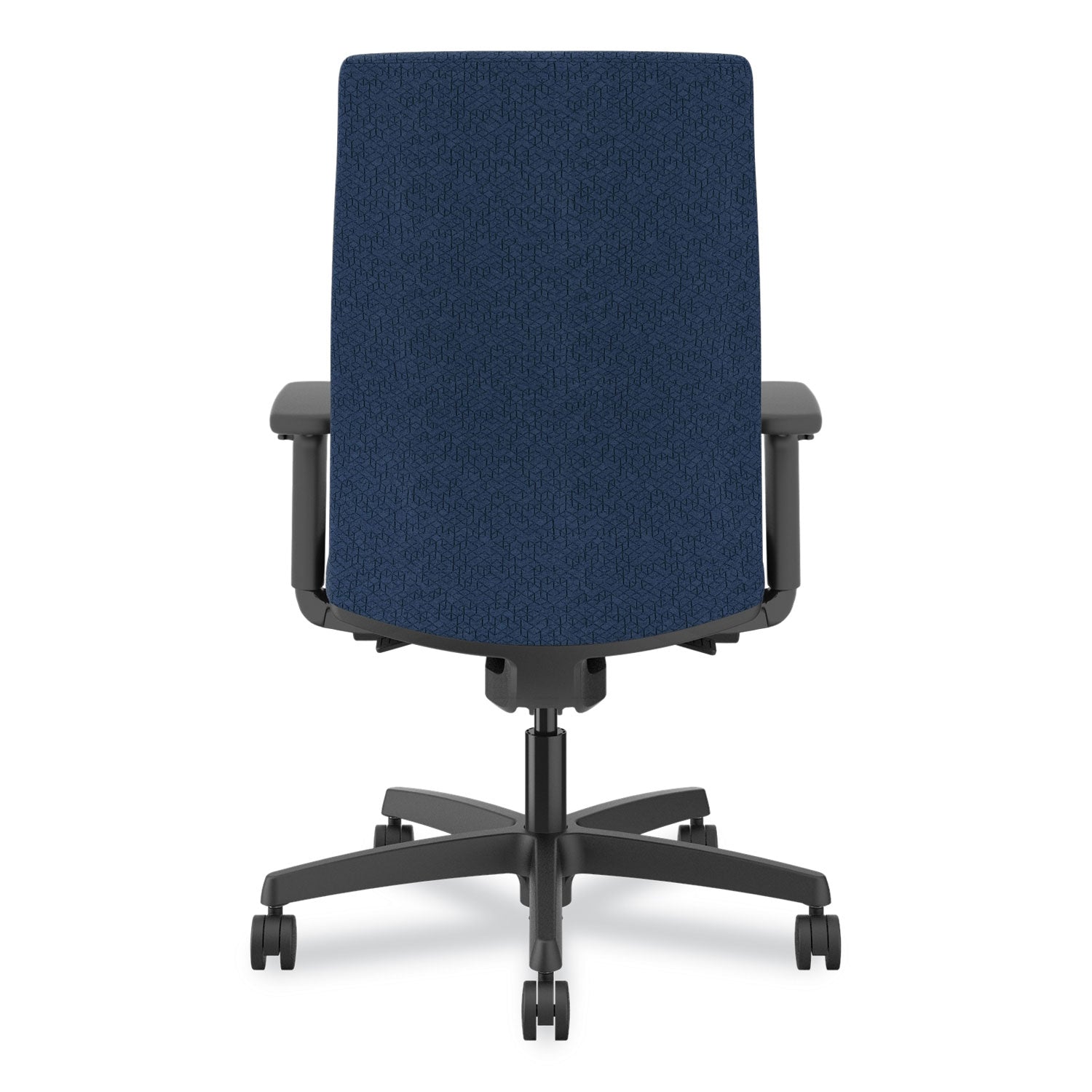 HON® Ignition 2.0 Fabric Upholstered Mid-Back Task Chair with Adjustable T-Arms, 17" to 21.5" Seat Height, Navy Seat/Back
