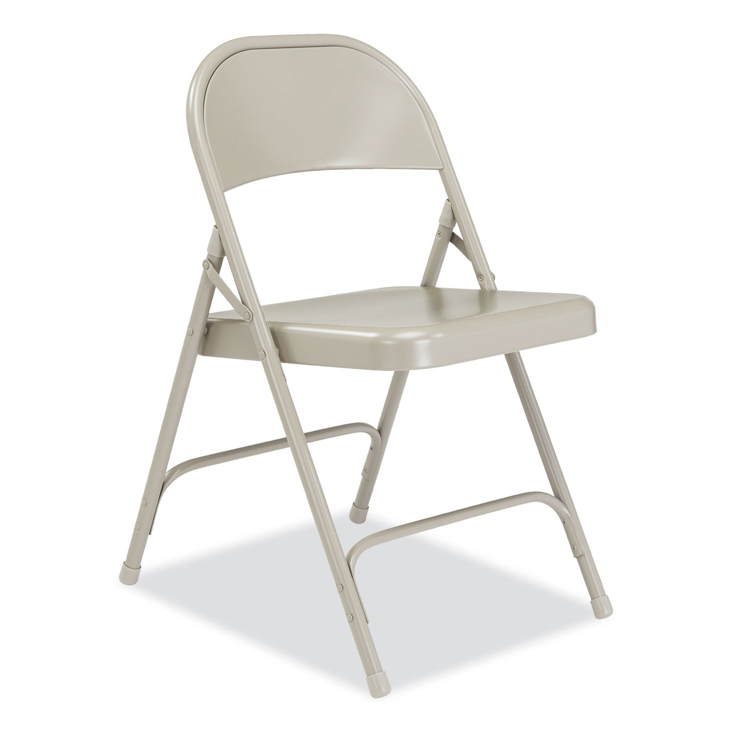 NPS® 50 Series All-Steel Folding Chair, Supports Up to 500 lb, 16.75" Seat Height, Gray Seat, Gray Back, Gray Base, 4/Carton