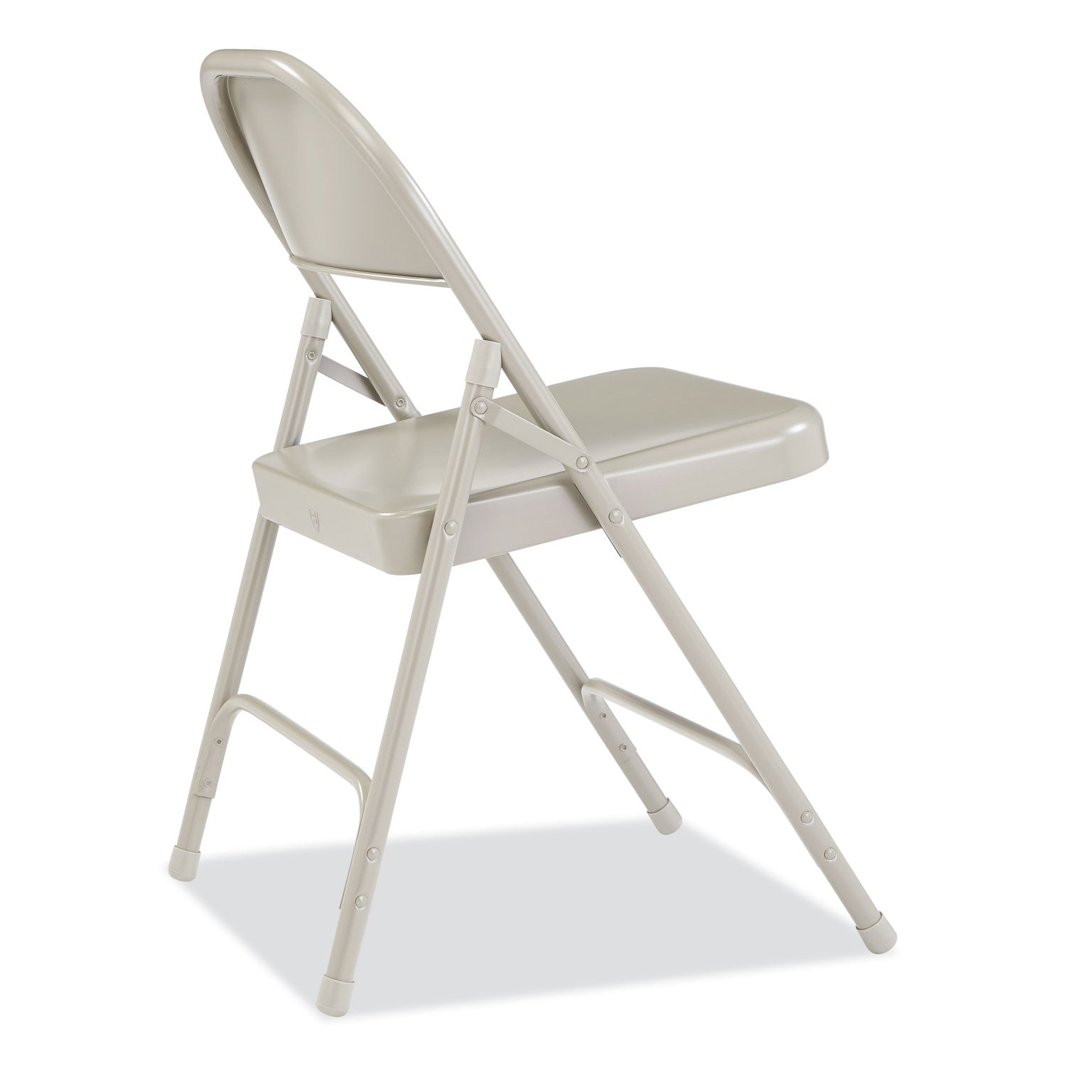 NPS® 50 Series All-Steel Folding Chair, Supports Up to 500 lb, 16.75" Seat Height, Gray Seat, Gray Back, Gray Base, 4/Carton