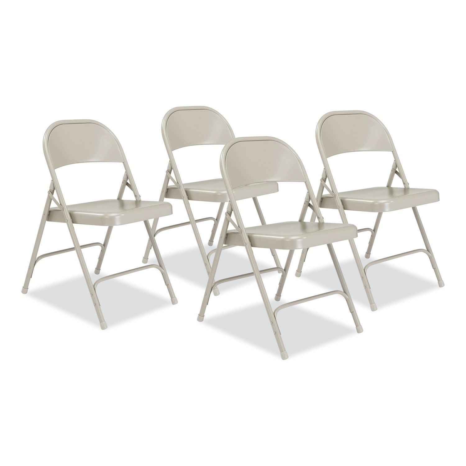50 Series All-Steel Folding Chair, Supports Up to 500 lb, 16.75" Seat Height, Gray Seat, Gray Back, Gray Base, 4/Carton