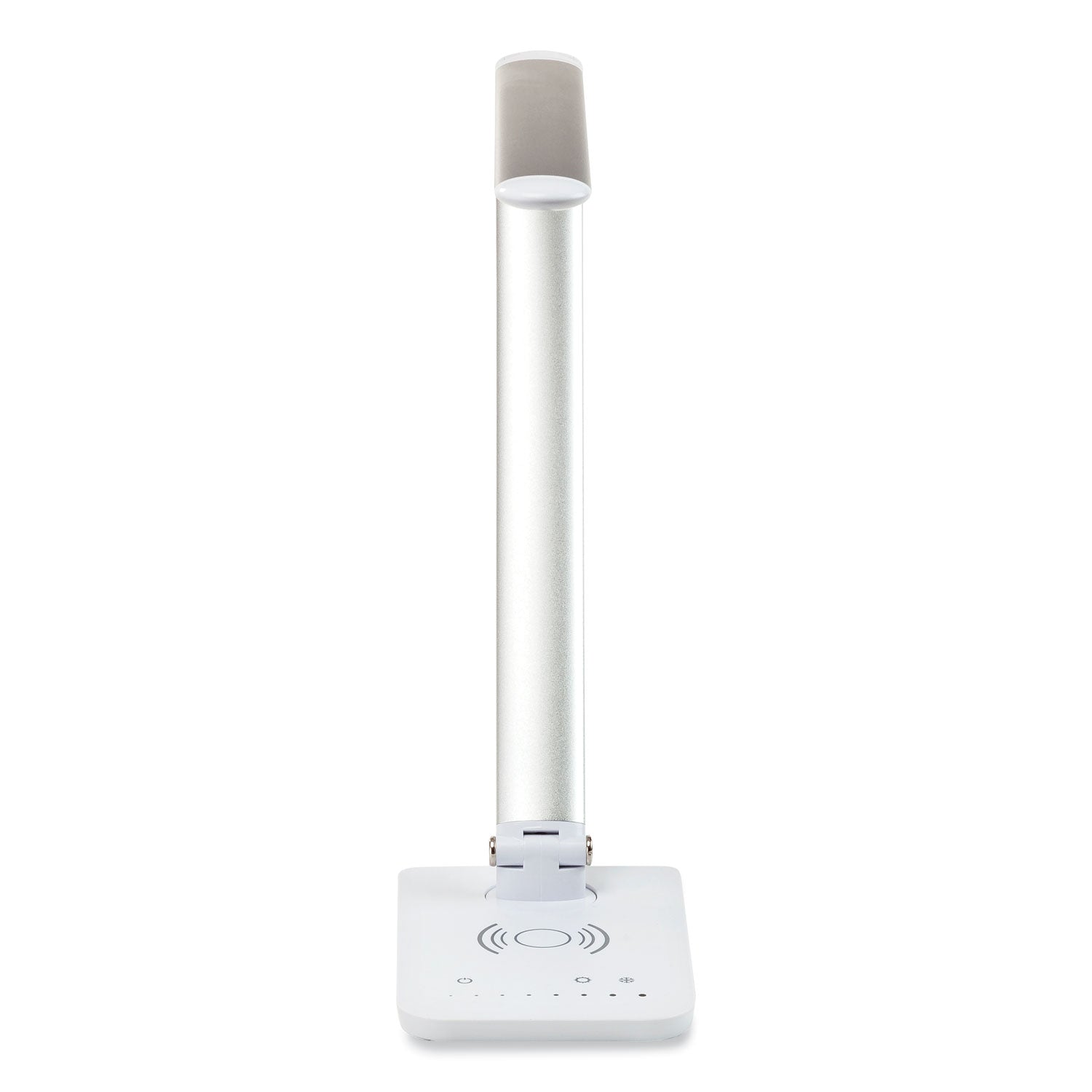 Safco® Vamp LED Wireless Charging Lamp, Multi-pivot Neck, 16.75" High, Silver