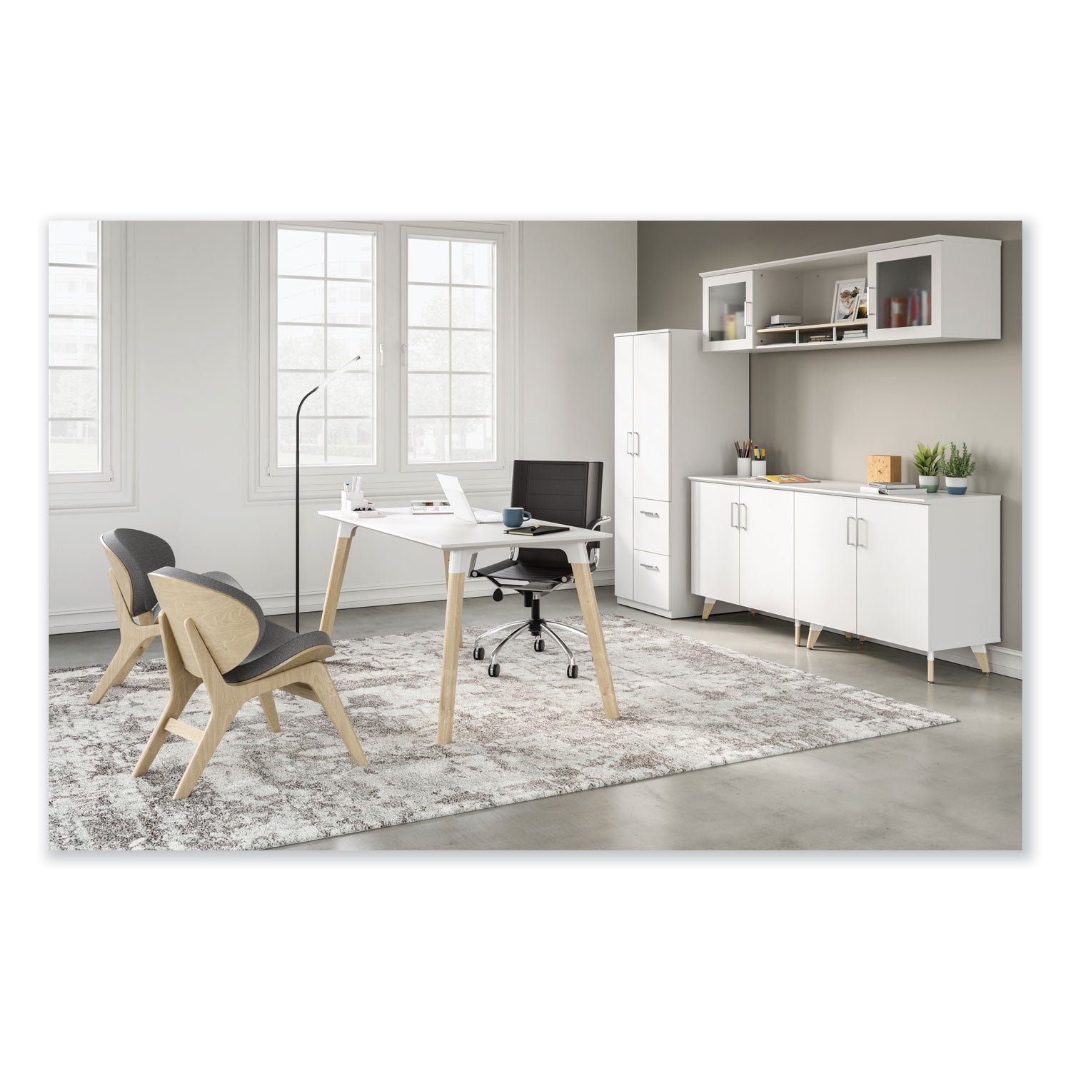 Safco® Resi LED Floor Lamp, Gooseneck, 60" Tall, Black