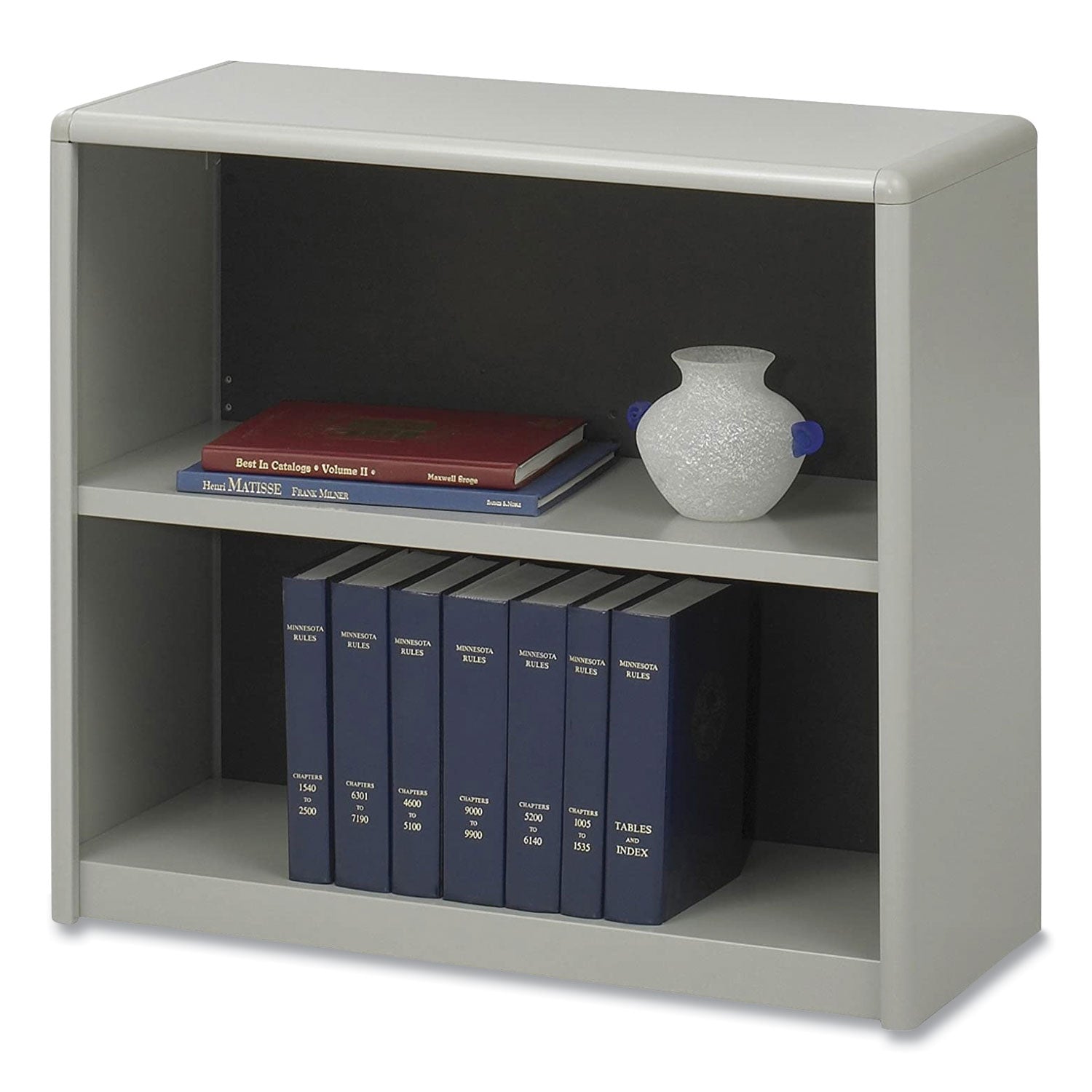 Safco® ValueMate Economy Bookcase, Two-Shelf, 31.75w x 13.5d x 28h, Gray