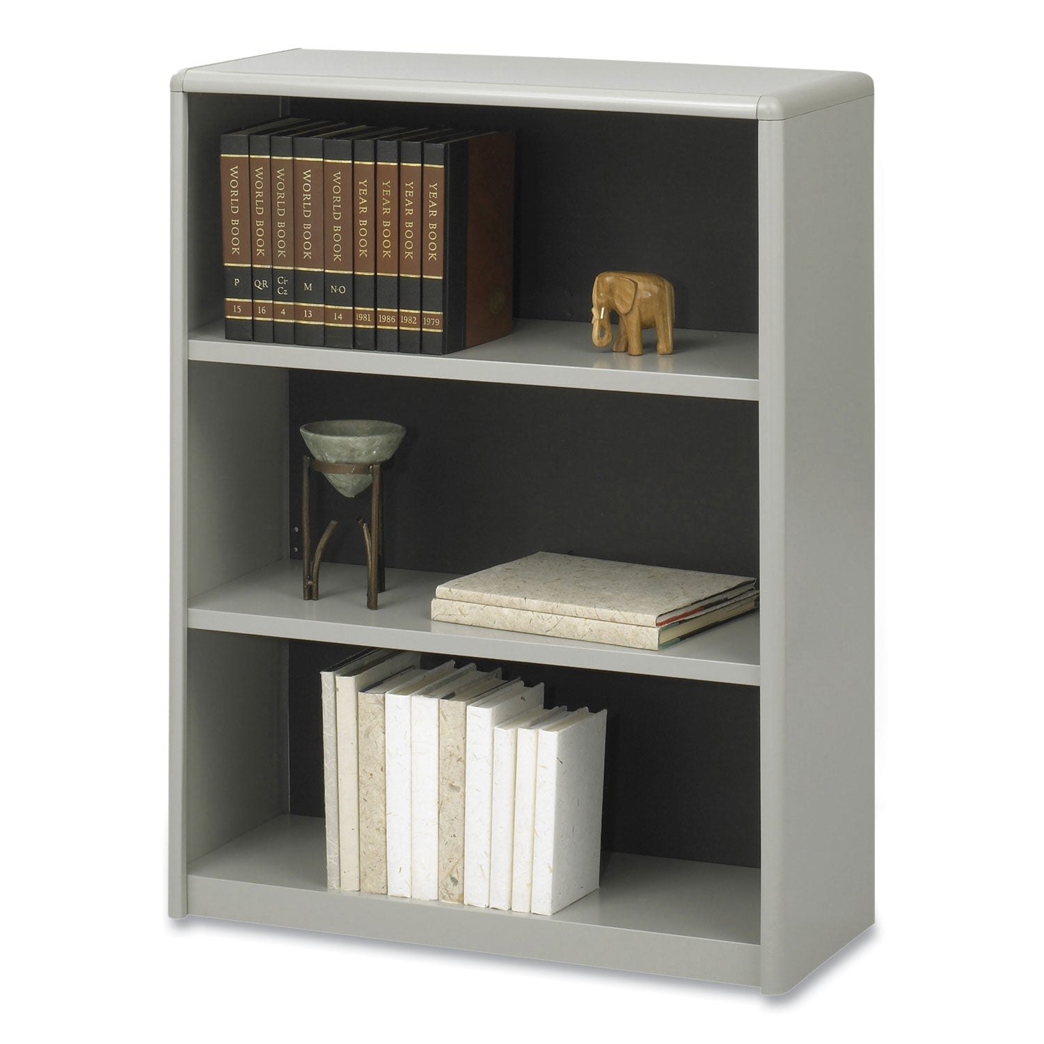 Safco® ValueMate Economy Bookcase, Three-Shelf, 31.75w x 13.5d x 41h, Gray
