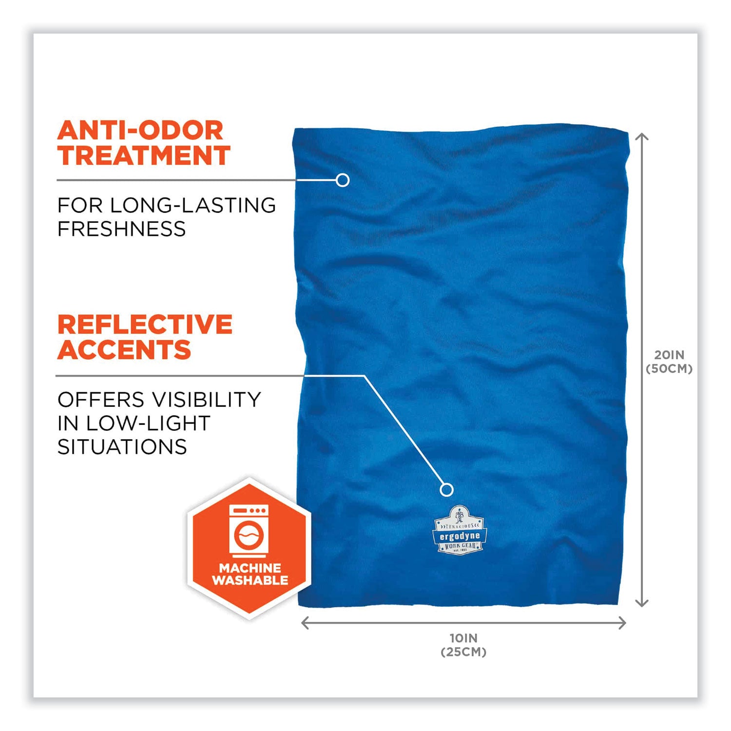 ergodyne® Chill-Its 6487 Cooling Performance Knit Multi-Band, Polyester/Spandex, One Size Fits Most, Blue