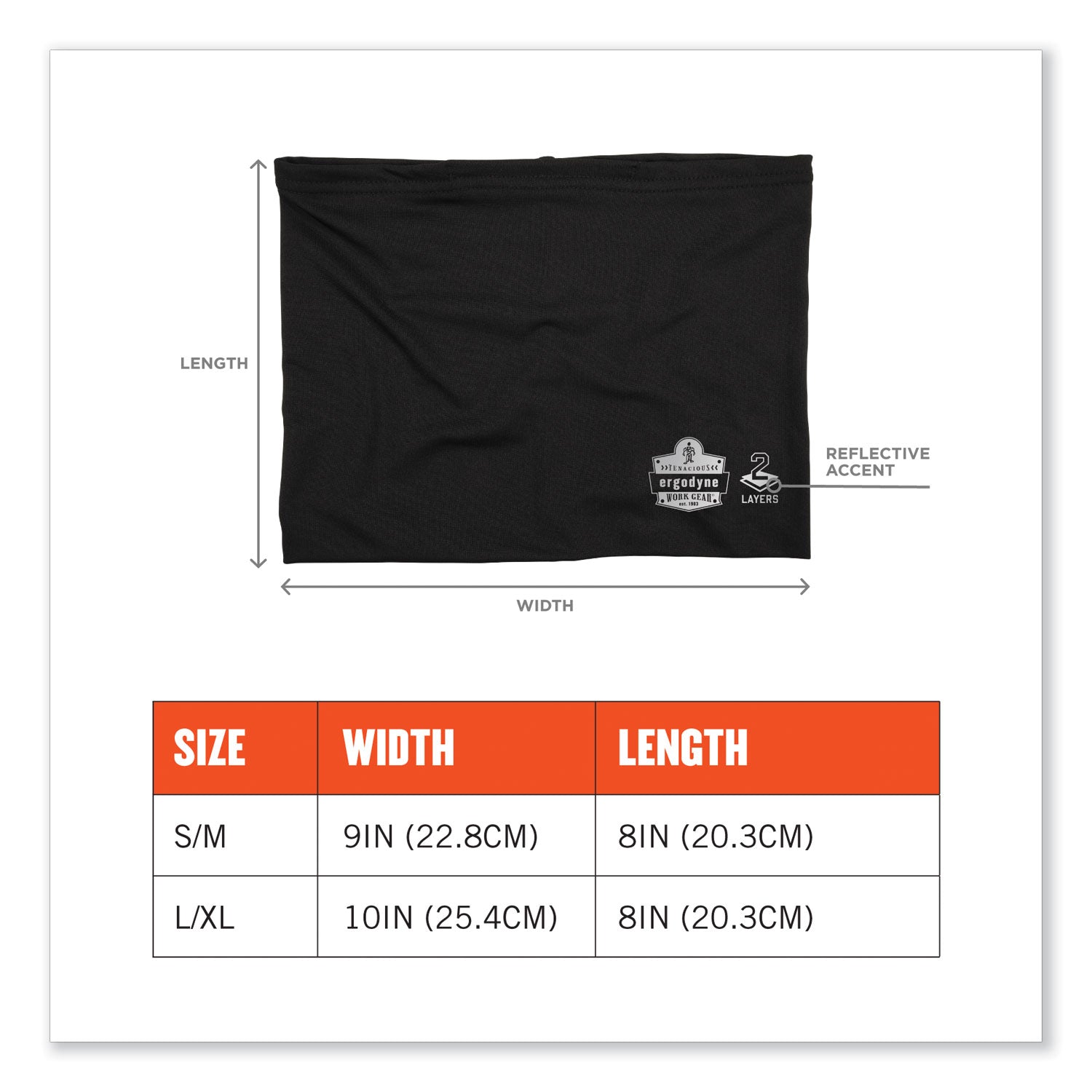 ergodyne® Chill-Its 6489 2-Layer Cooling Performance Knit Multi-Band, Polyester/Spandex, 2X-Large/3X-Large, Black