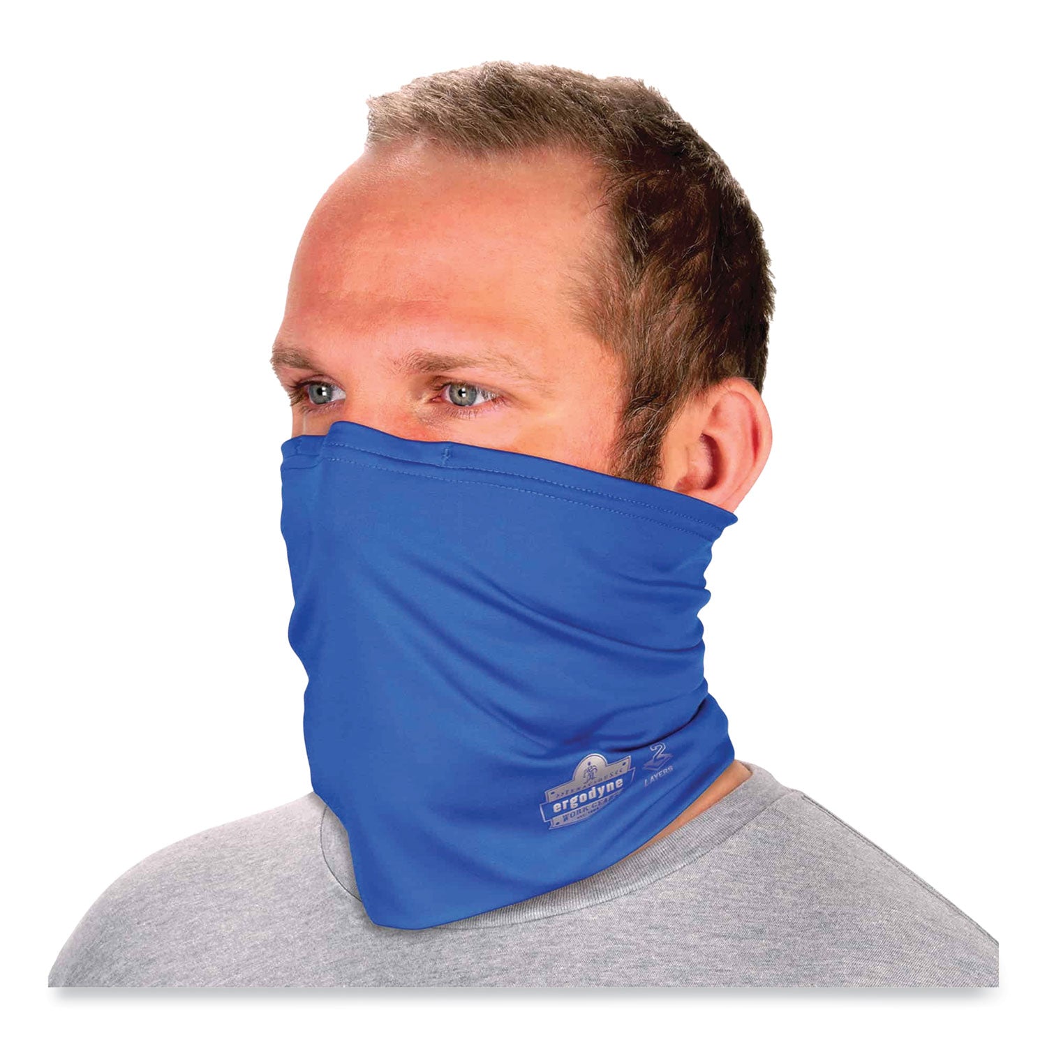 ergodyne® Chill-Its 6489 2-Layer Cooling Performance Knit Multi-Band, Polyester/Spandex, 2X-Large/3X-Large, Blue