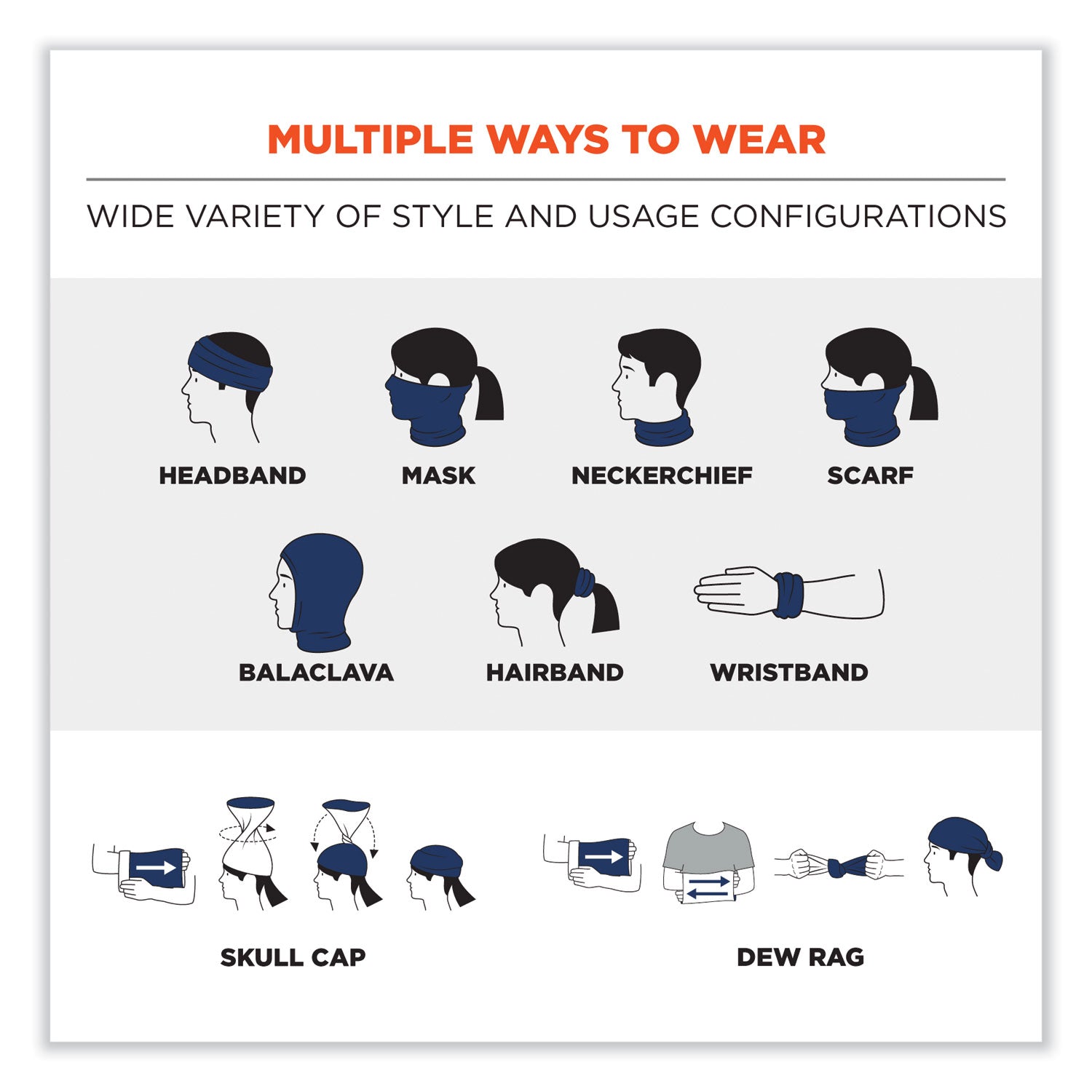 ergodyne® Chill-Its 6486 FR Multi-Band, Nomex, One Size Fits Most, Navy