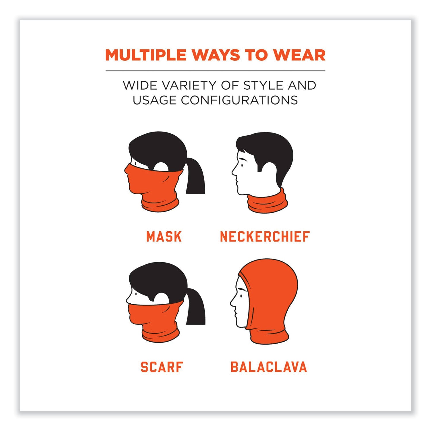 Ergodyne® N-Ferno 6491 Reversible Thermal Fleece + Poly Multi-Band, One Size Fits Most, Lime