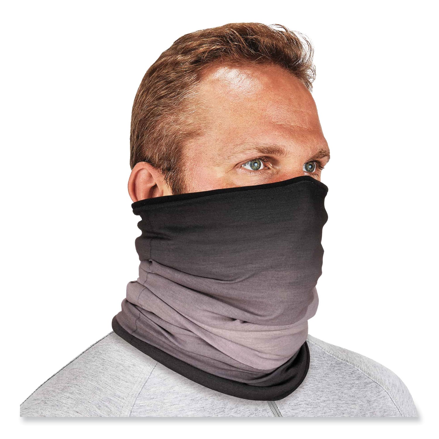 Ergodyne® N-Ferno 6491 Reversible Thermal Fleece + Poly Multi-Band, One Size Fits Most, Light Gray Fade