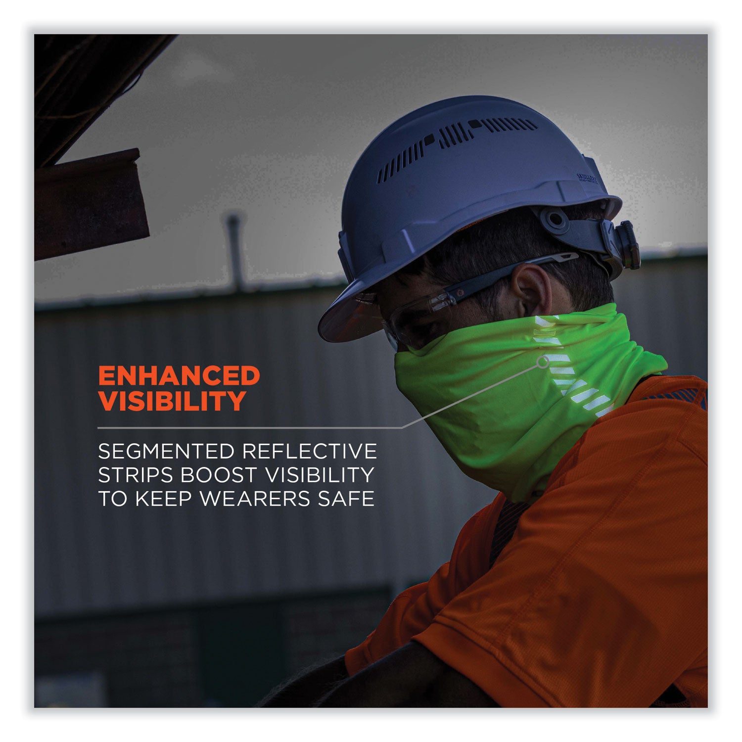 ergodyne® Chill-Its 6487R Reflective Cooling Multi-Band, Polyester/Spandex, One Size Fits Most, Hi-Vis Lime