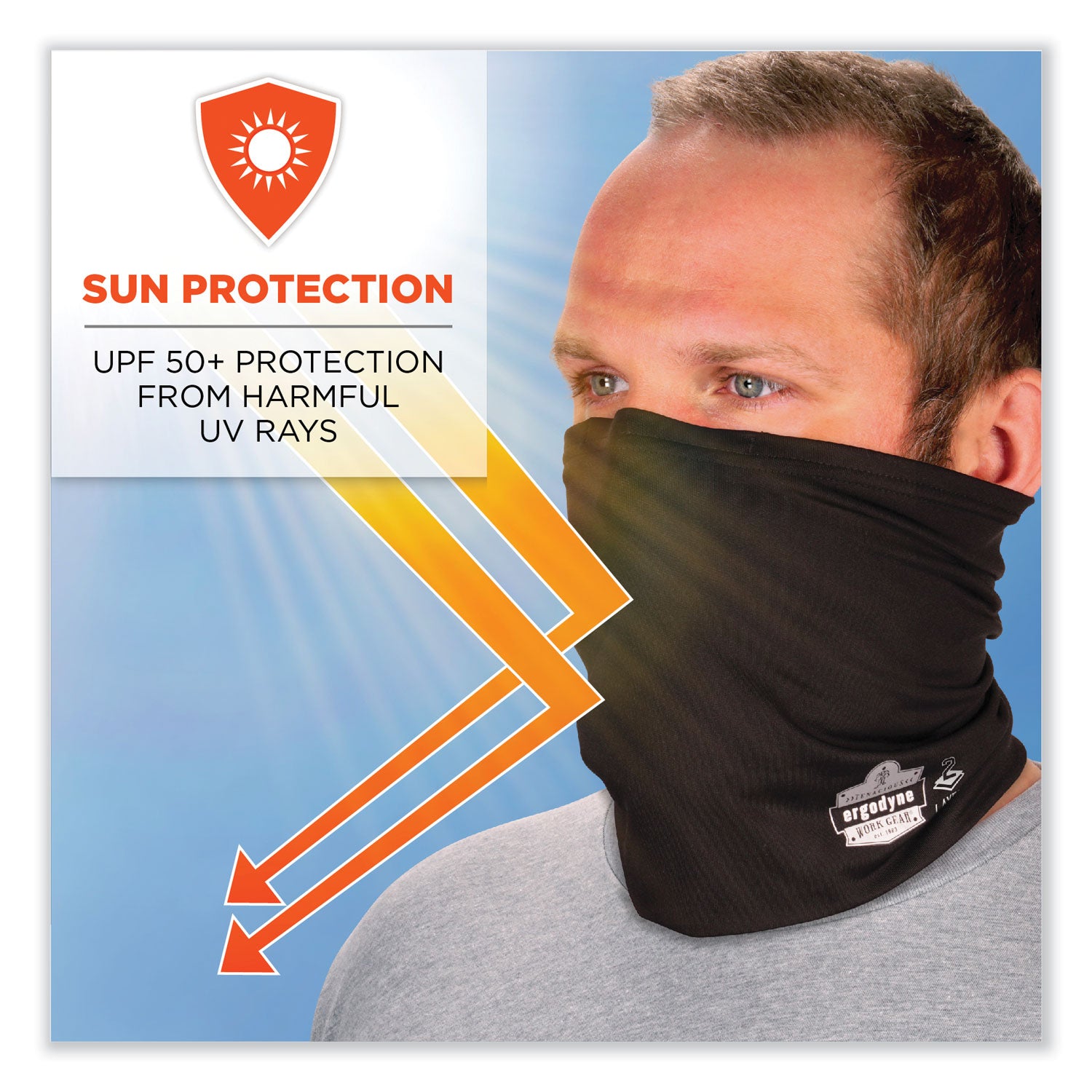 ergodyne® Chill-Its 6489 2-Layer Cooling Performance Knit Multi-Band, Polyester/Spandex, Small/Medium, Black