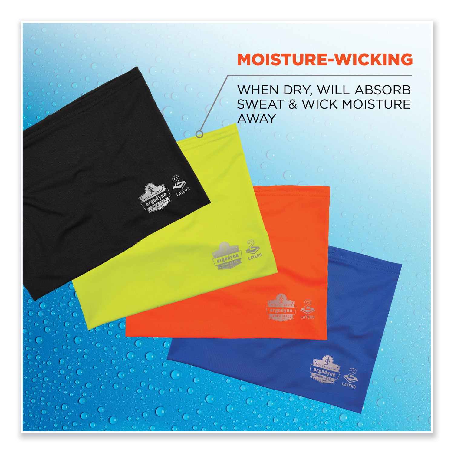 ergodyne® Chill-Its 6489 2-Layer Cooling Performance Knit Multi-Band, Polyester/Spandex, Large/X-Large, Black