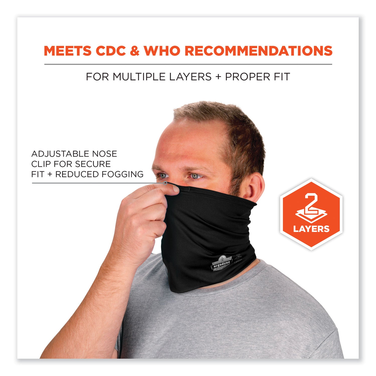 ergodyne® Chill-Its 6489 2-Layer Cooling Performance Knit Multi-Band, Polyester/Spandex, 2X-Large/3X-Large, Black