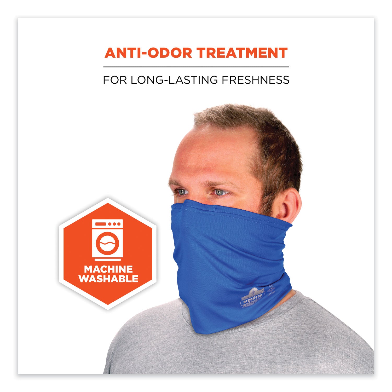 ergodyne® Chill-Its 6489 2-Layer Cooling Performance Knit Multi-Band, Polyester/Spandex, 2X-Large/3X-Large, Blue