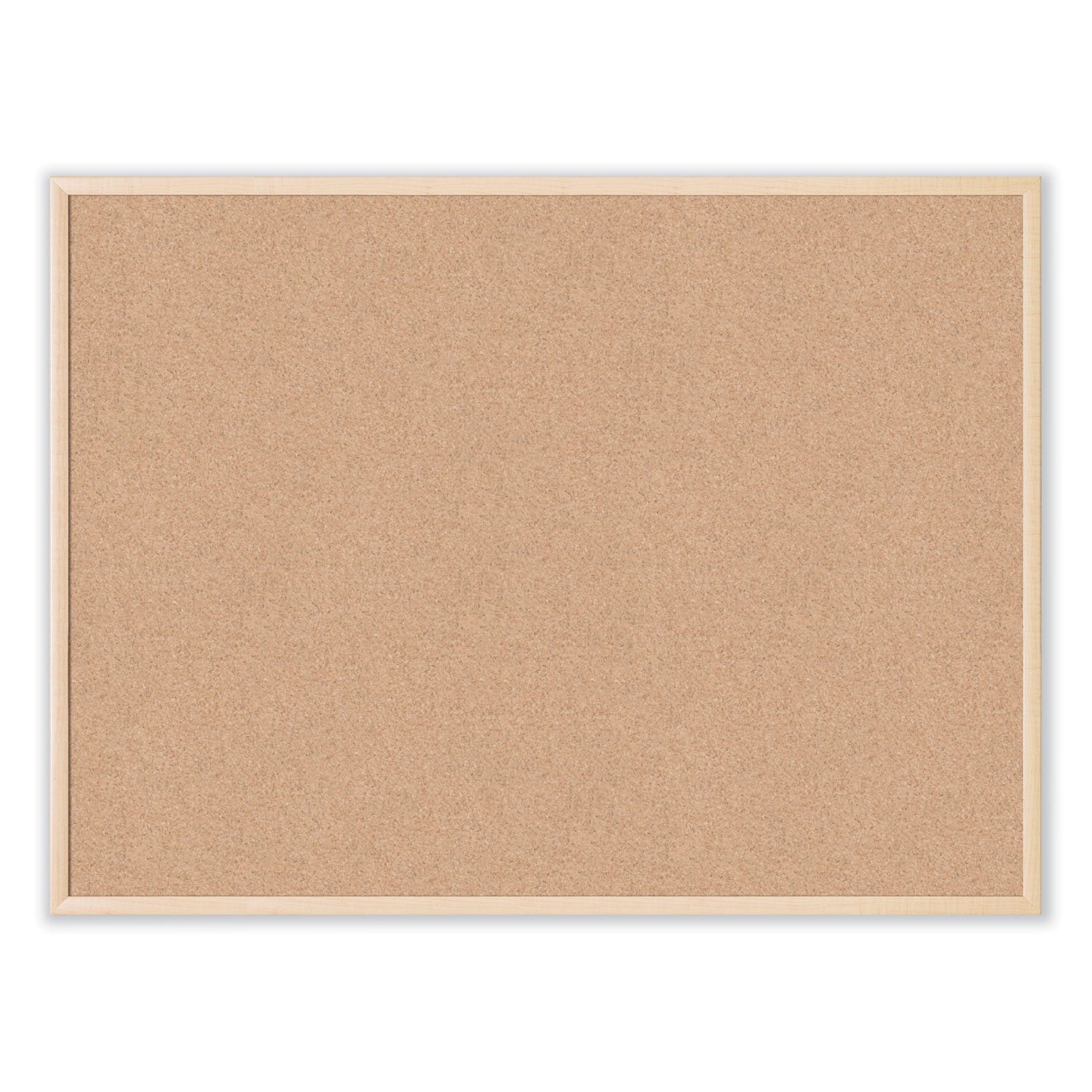 Cork Bulletin Board, 47 x 35, Tan Surface, Birch Wood Frame