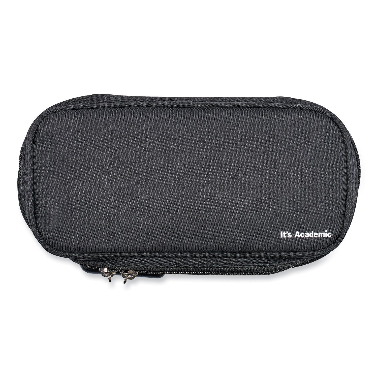 Bostitch® It's Academic Locking Pencil Case, 2 Compartments, 4.75" x 2.5" x 2.5", Black, 2/Pack