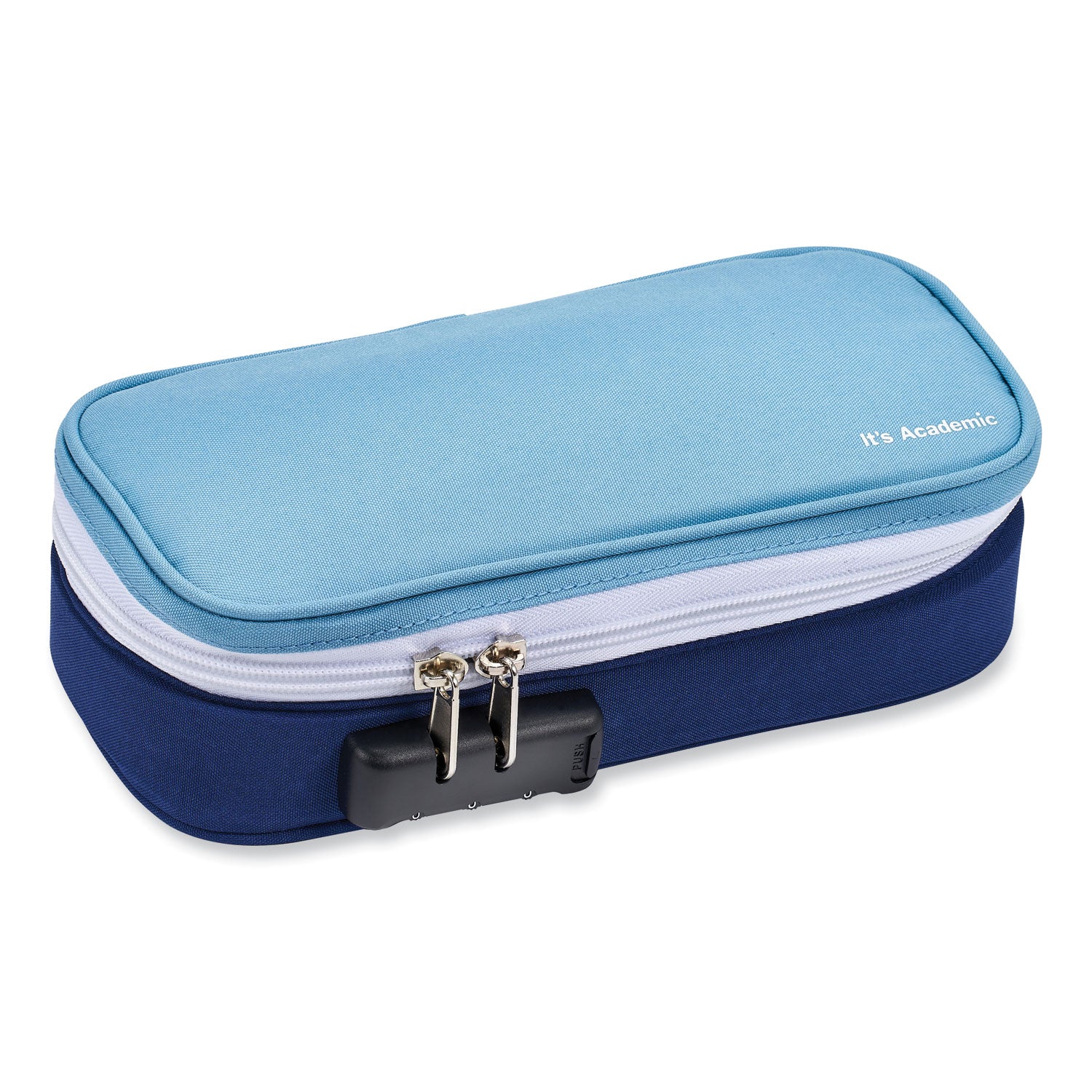 Bostitch® It's Academic Locking Pencil Case, 2 Compartments, 4.75" x 2.5" x 2.5", Assorted Colors, 2/Pack