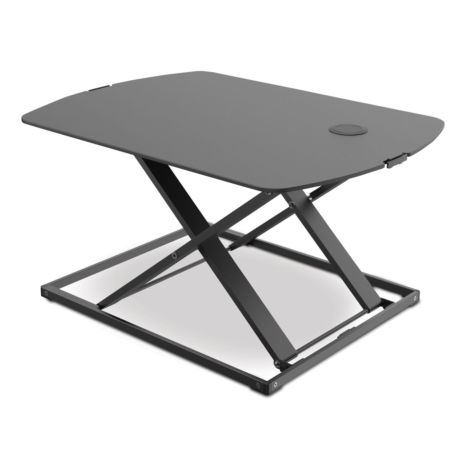 Bostitch® Manual Height Adjustable Standing Desk Converter, 22.05" x 31.34" x 1.26" to 15.75", Black