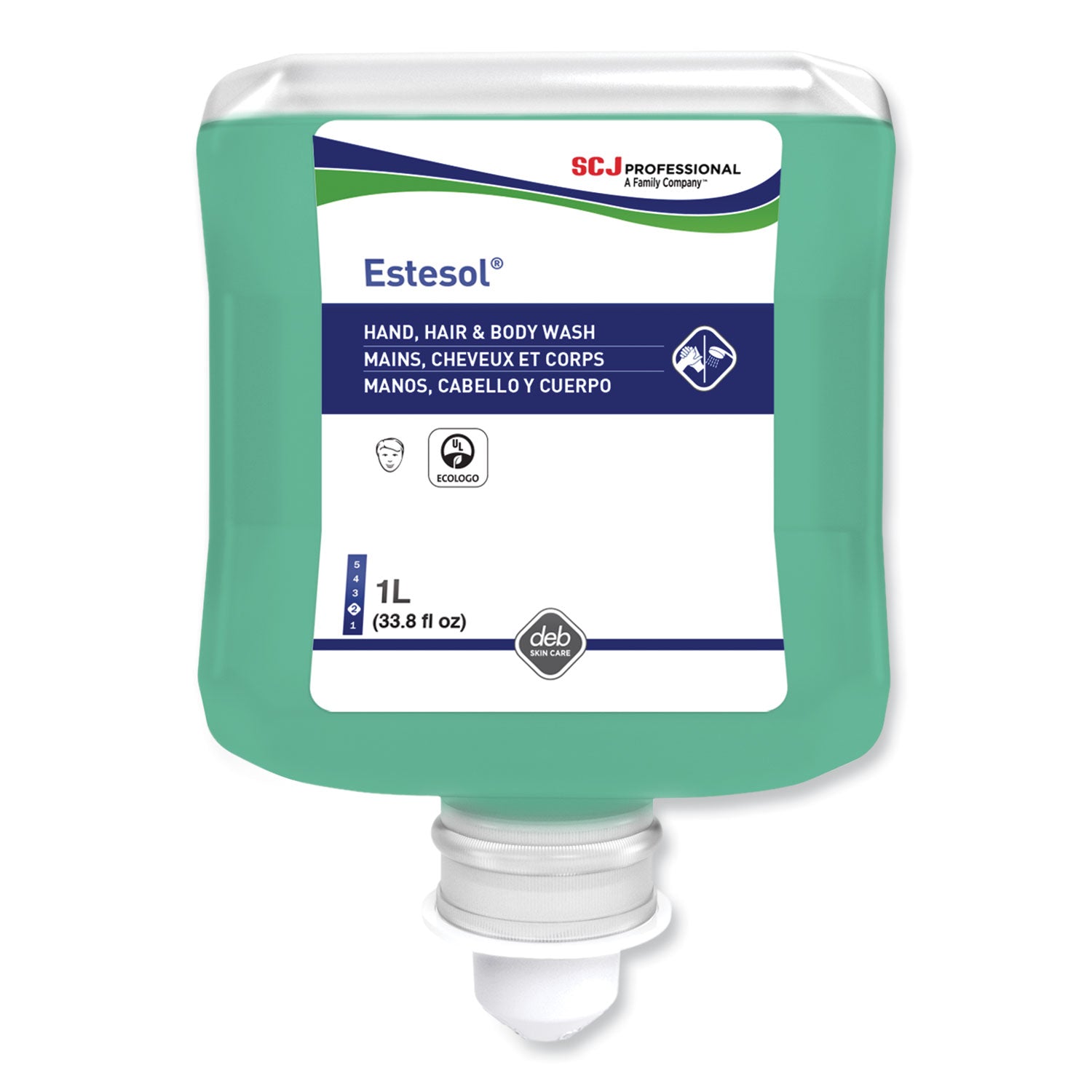 Estesol Hand, Hair and Body Cleaner Manual Cartridge, Rainforest Scent, 1 L Cartridge Refill, 6/Carton