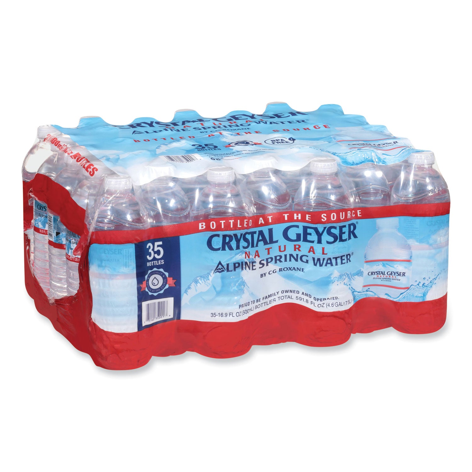 Crystal Geyser® Natural Alpine Spring Water, 16.9 Oz Bottle, 35/carton