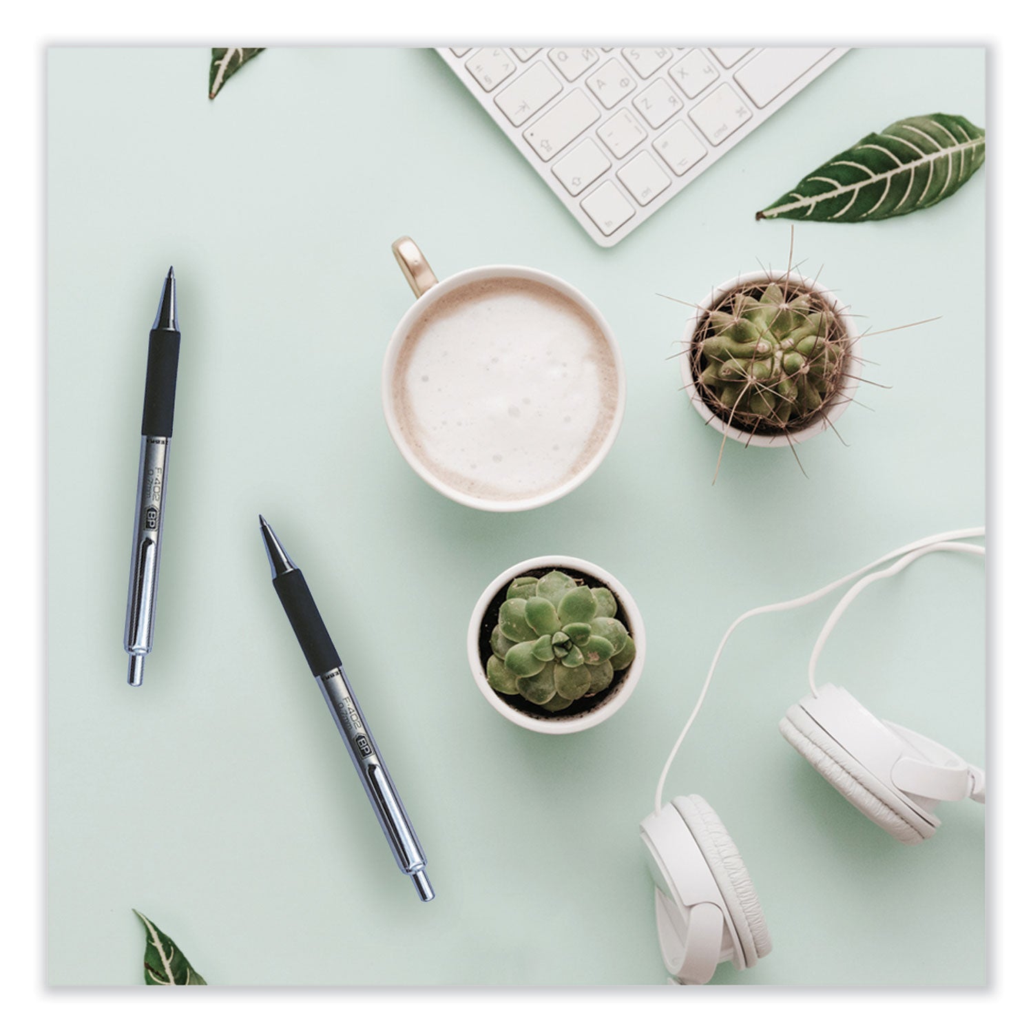 Zebra® F-402 Ballpoint Pen, Retractable, Fine 0.7 Mm, Black Ink, Stainless Steel/black Barrel