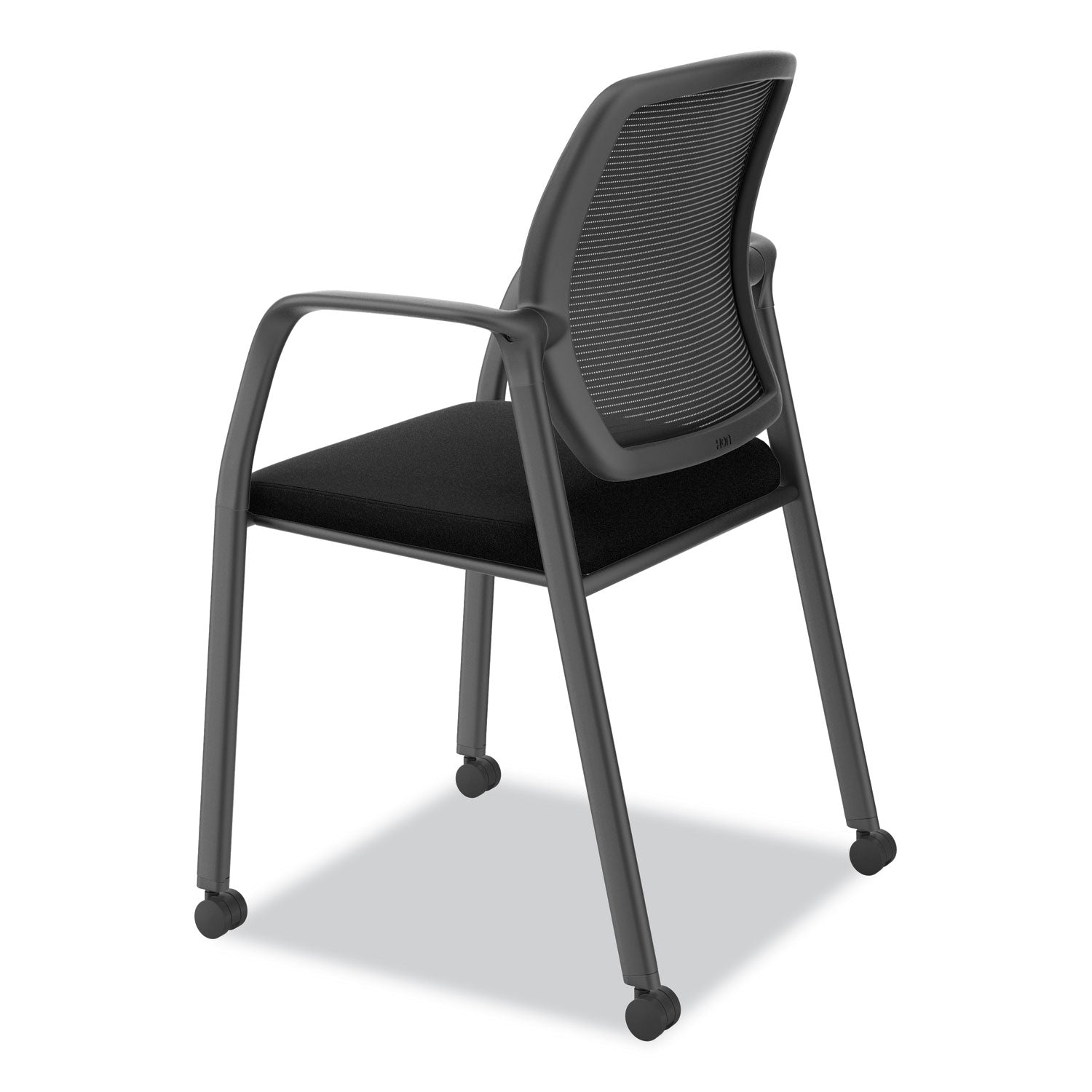 HON® Nucleus Series Recharge Guest Chair, Supports Up to 300 lb, 17.62" Seat Height, Black Seat/Back, Black Base