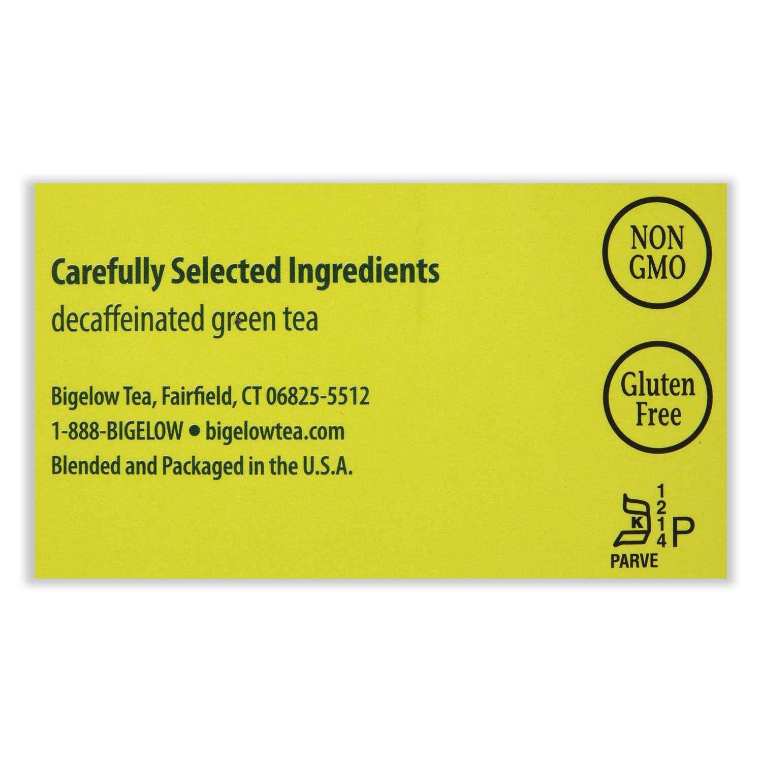 Bigelow® Decaffeinated Green Tea, Green Decaf, 0.34 Lbs, 28/box