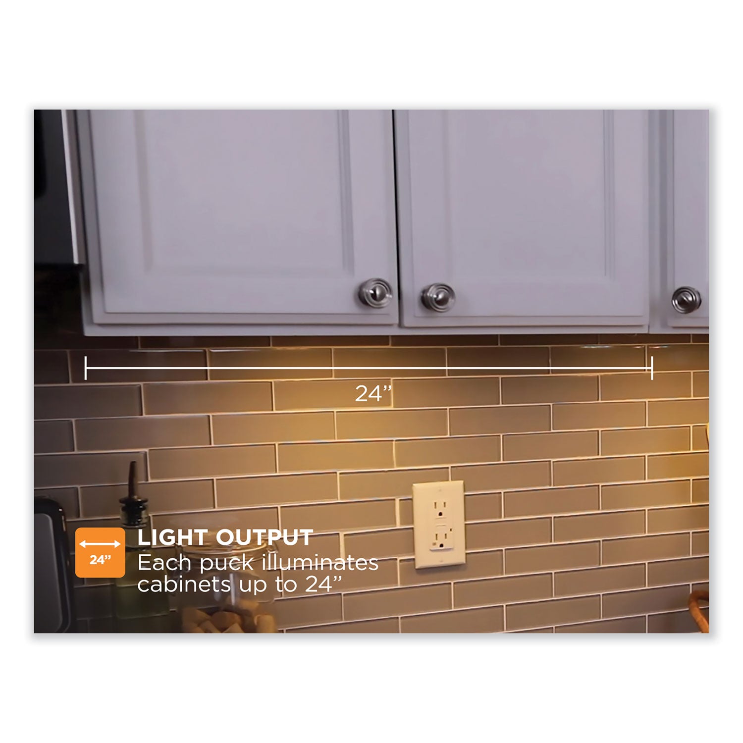 BLACK+DECKER LED Under Cabinet Puck Light Kit, 2.68w x 0.3h, White