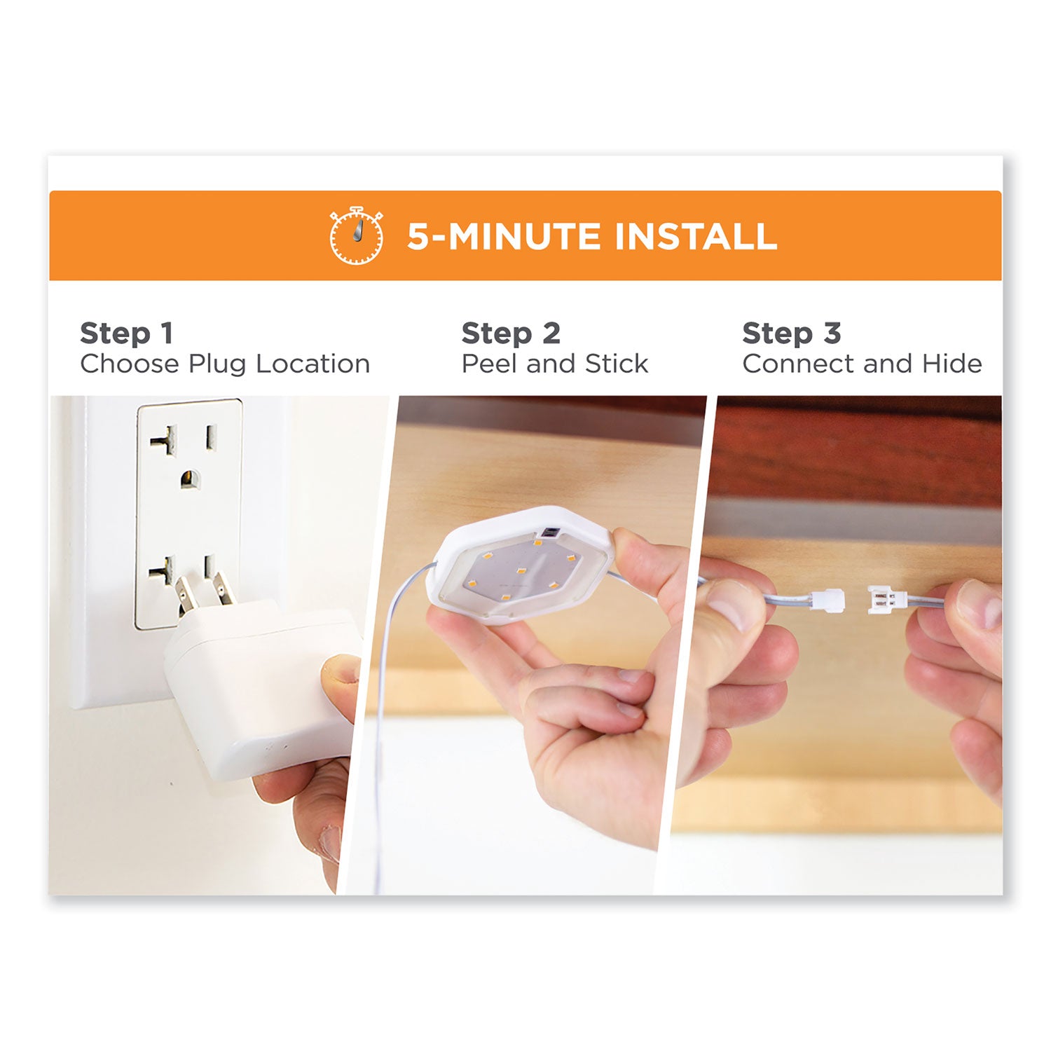 BLACK+DECKER LED Under Cabinet Puck Light Kit, 2.68w x 0.3h, White