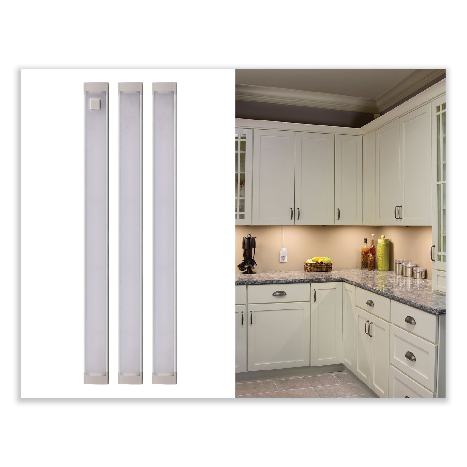 BLACK+DECKER LED Under Cabinet Lighting Three-Bar Kit, 0.78w x 0.39h