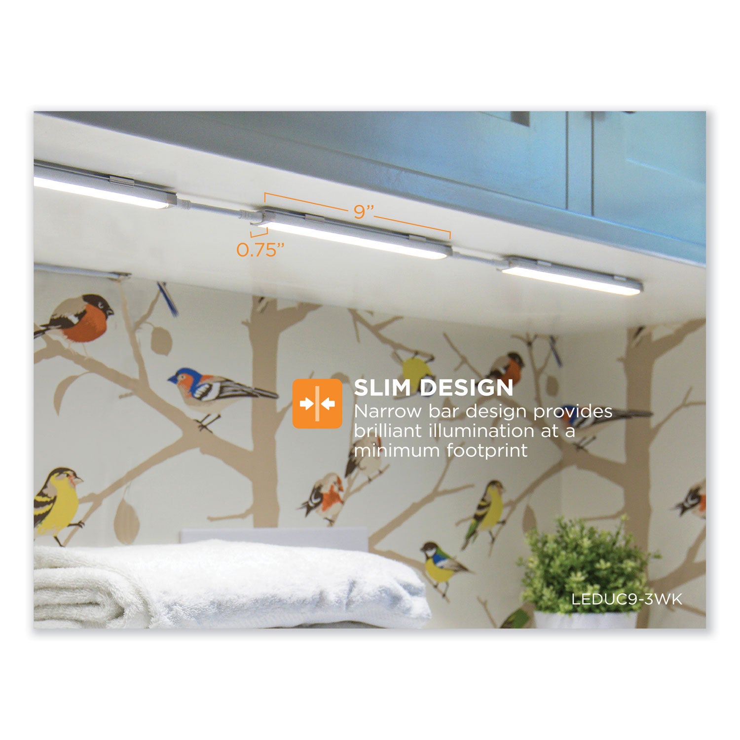 BLACK+DECKER LED Under Cabinet Lighting Three-Bar Kit, 0.78w x 0.39h