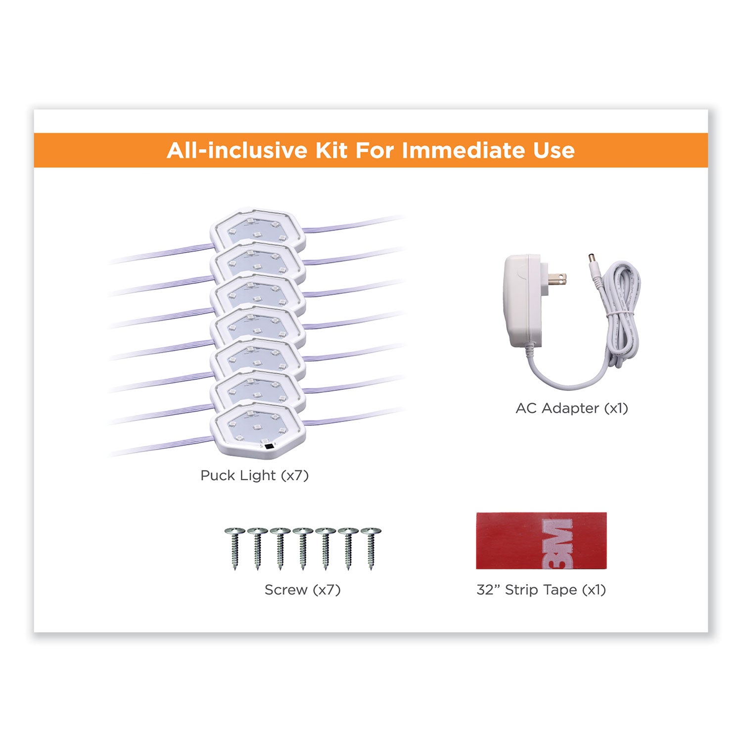 BLACK+DECKER LED Under Cabinet Puck Light Kit, 2.68w x 0.3h, White