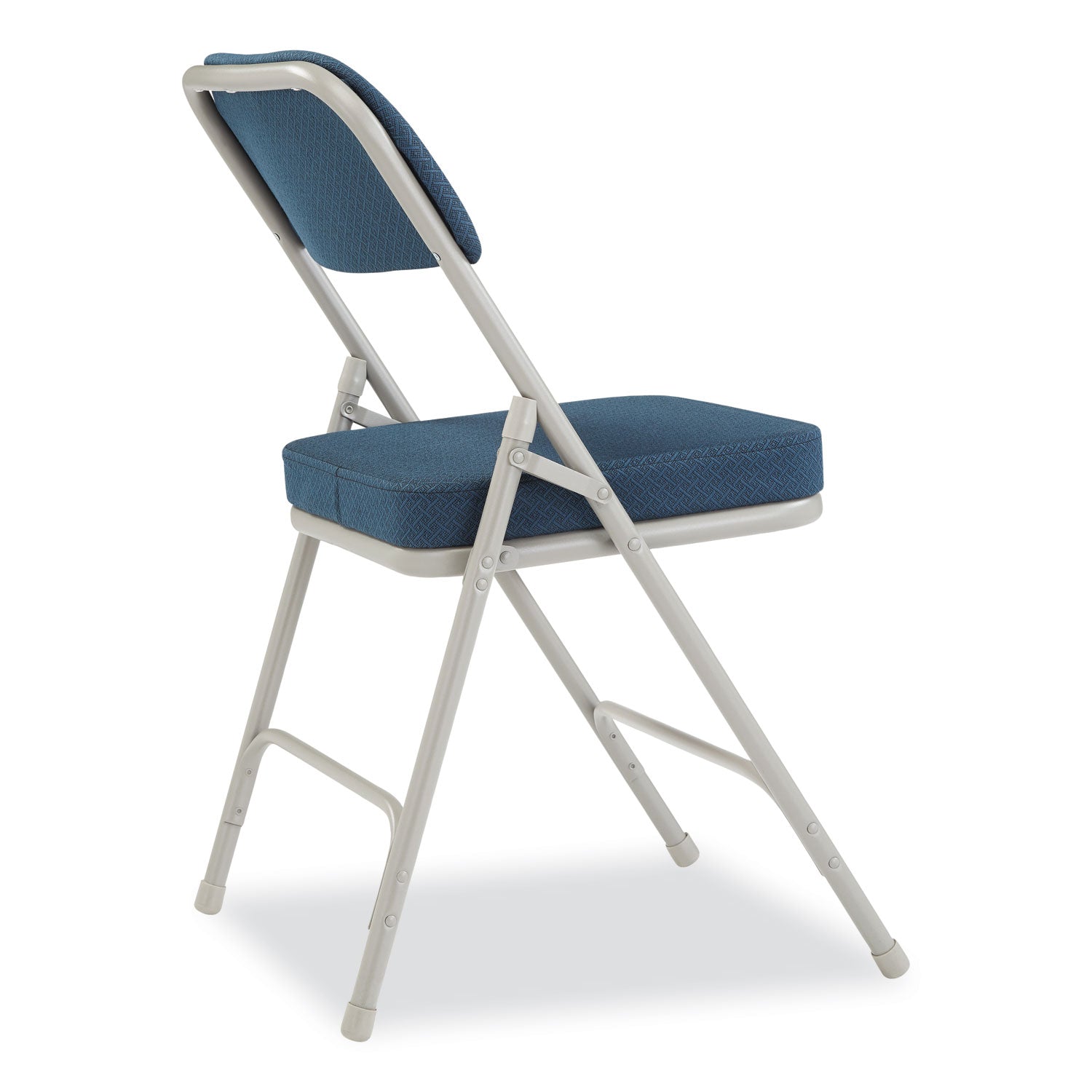 NPS® 3200 Series Fabric Dual-Hinge Folding Chair, Supports Up to 300 lb, Regal Blue Seat, Regal Blue Back, Gray Base, 2/Carton