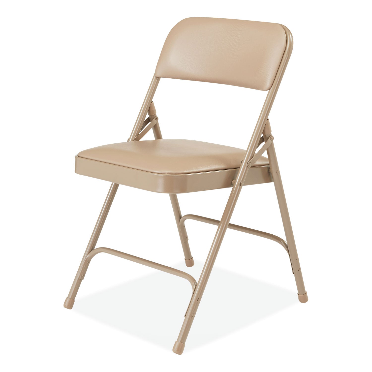 NPS® 1200 Series Premium Vinyl Dual-Hinge Folding Chair, Supports Up to 500 lb, 17.75" Seat Height, French Beige, 4/Carton