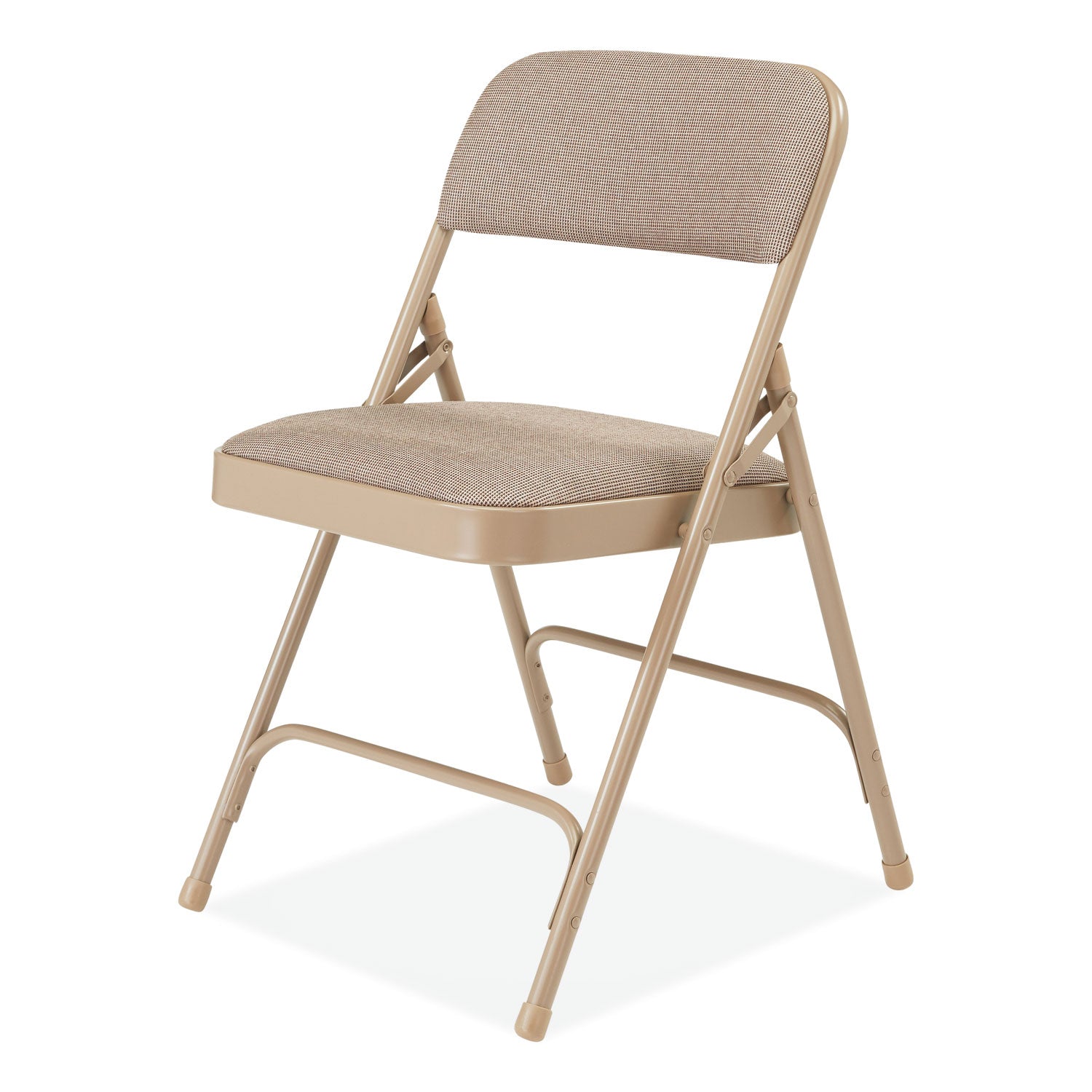 NPS® 2200 Series Deluxe Fabric Upholstered Dual-Hinge Premium Folding Chair, Supports Up to 500 lb, Cafe Beige, 4/Carton