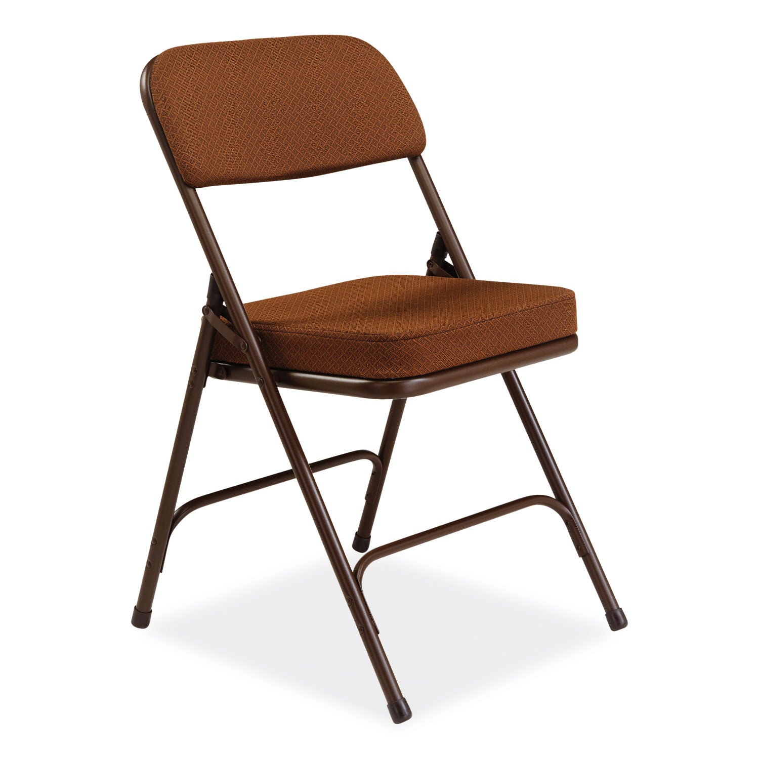 NPS® 3200 Series Premium Fabric Dual-Hinge Folding Chair, Supports Up to 300 lb, Gold Seat, Gold Back, Brown Base, 2/Carton