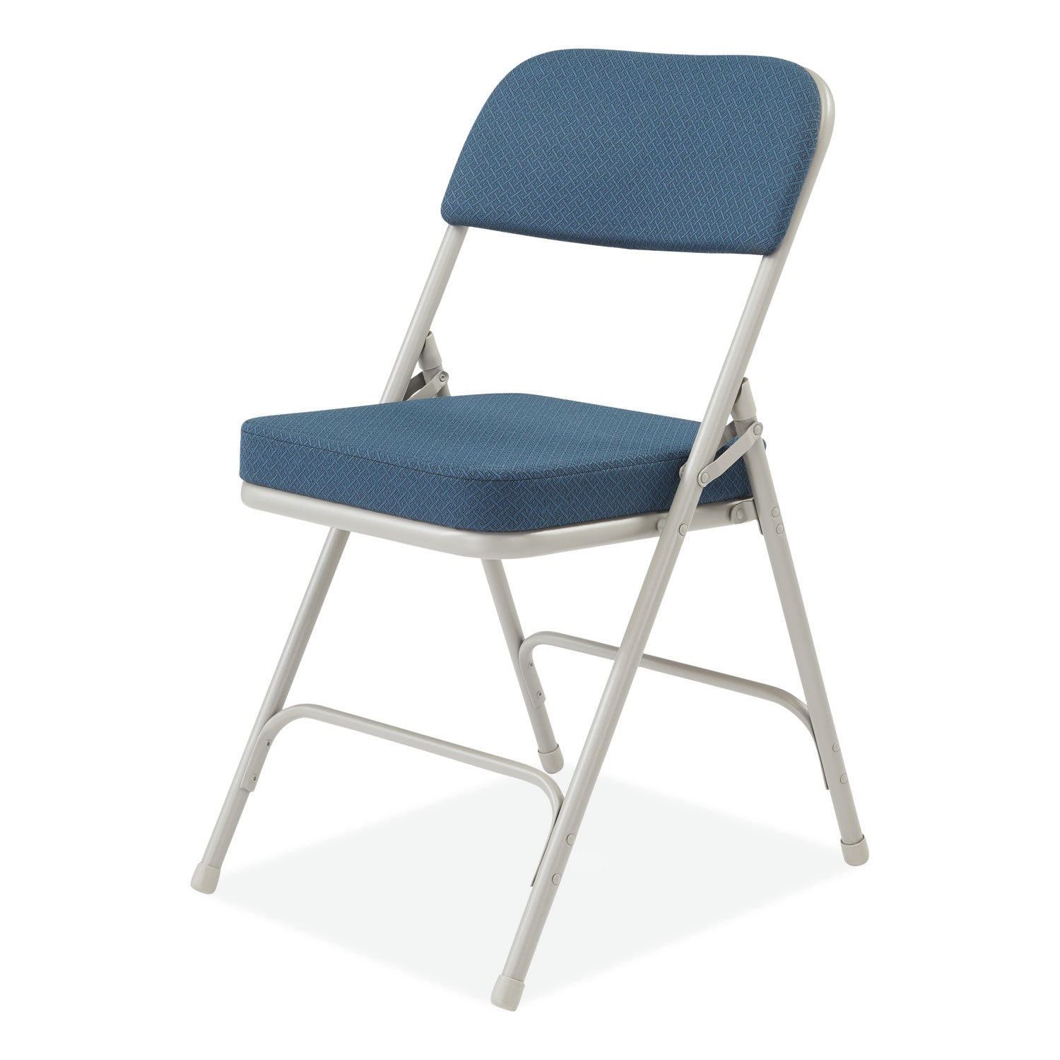 NPS® 3200 Series Fabric Dual-Hinge Folding Chair, Supports Up to 300 lb, Regal Blue Seat, Regal Blue Back, Gray Base, 2/Carton