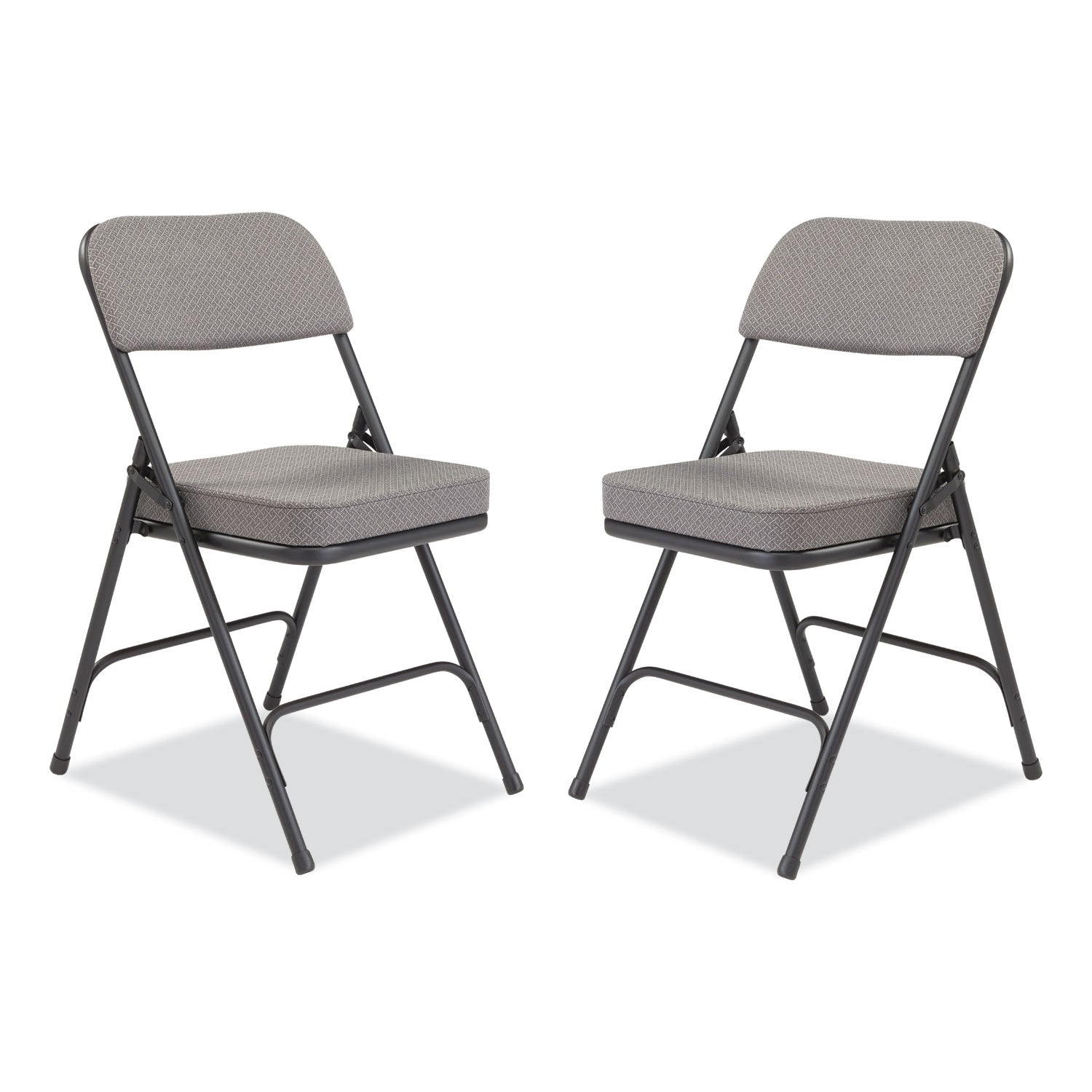 3200 Series Fabric Dual-Hinge Folding Chair, Supports Up to 300 lb, Charcoal Seat, Charocoal Back, Black Base, 2/Carton