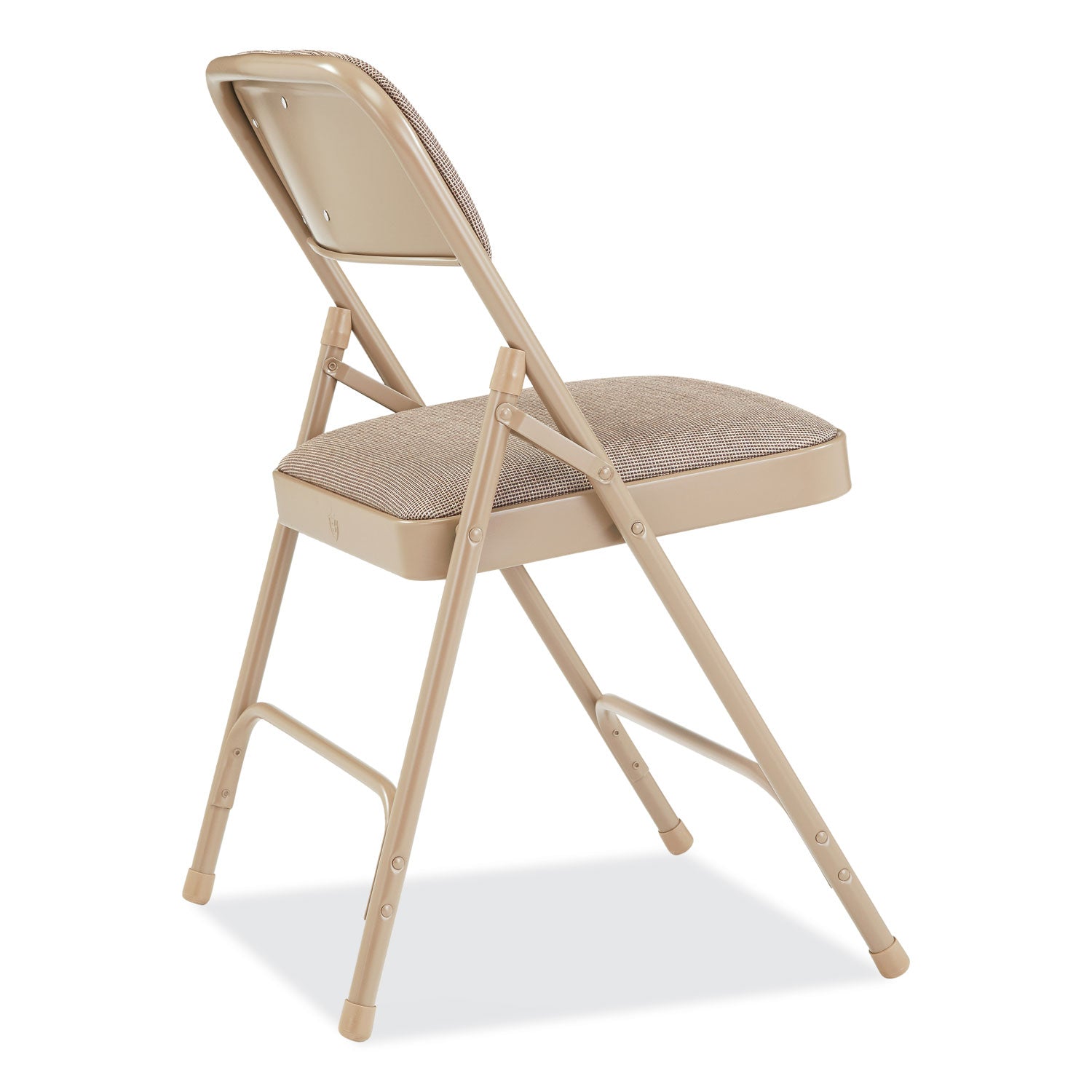 NPS® 2200 Series Deluxe Fabric Upholstered Dual-Hinge Premium Folding Chair, Supports Up to 500 lb, Cafe Beige, 4/Carton