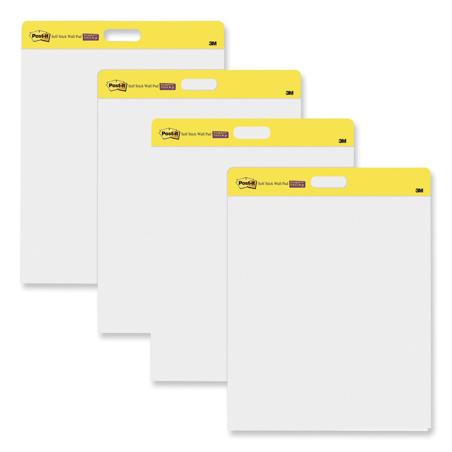 Post-it® Easel Pads Super Sticky Self-Stick Wall Pad, Unruled, 20 x 23, White, 20 Sheets/Pad, 2 Pads/Pack, 2 Packs/Carton