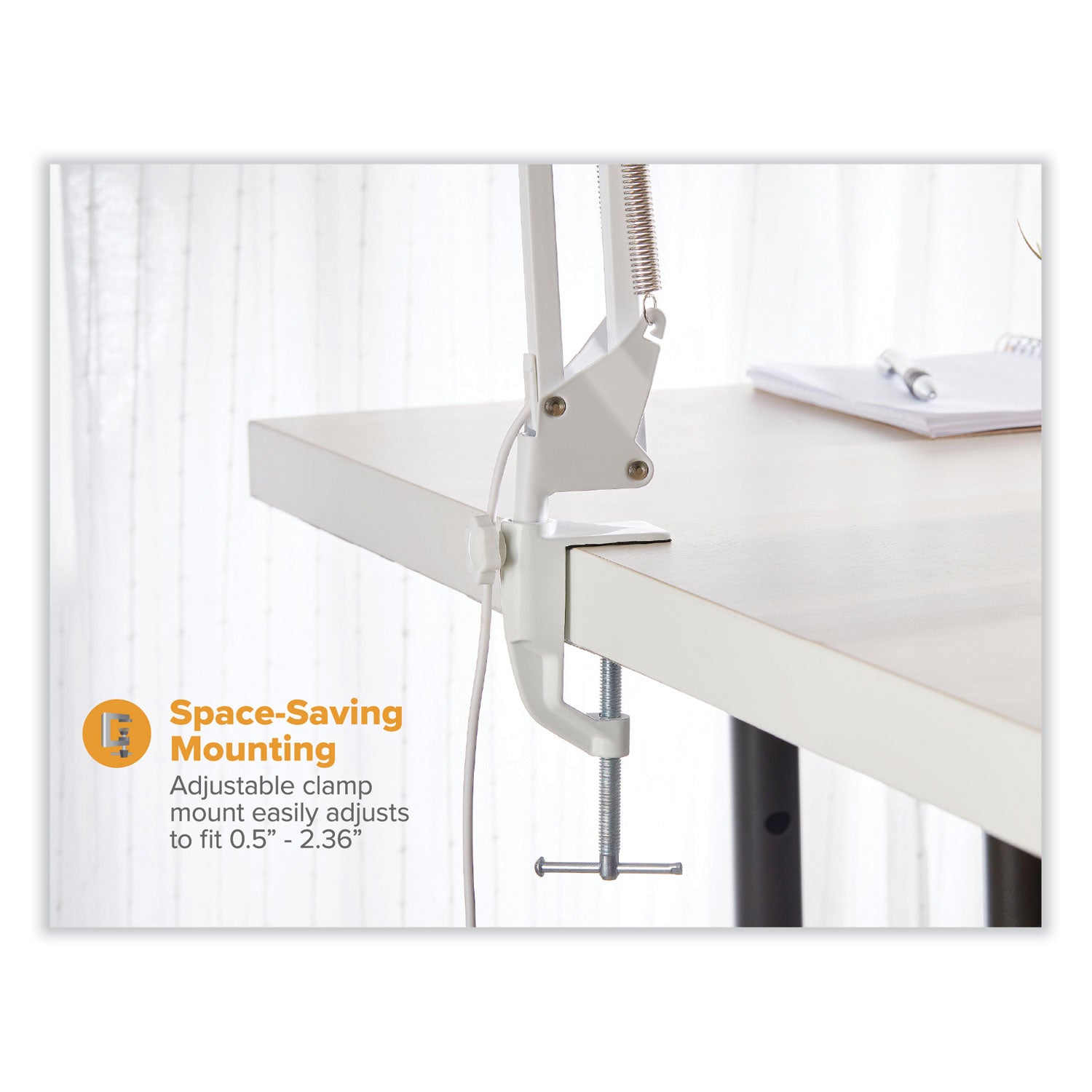 BLACK+DECKER PureOptics LED Magnifying Dimmable Desk Lamp with Clamp Mount, 17" High, White