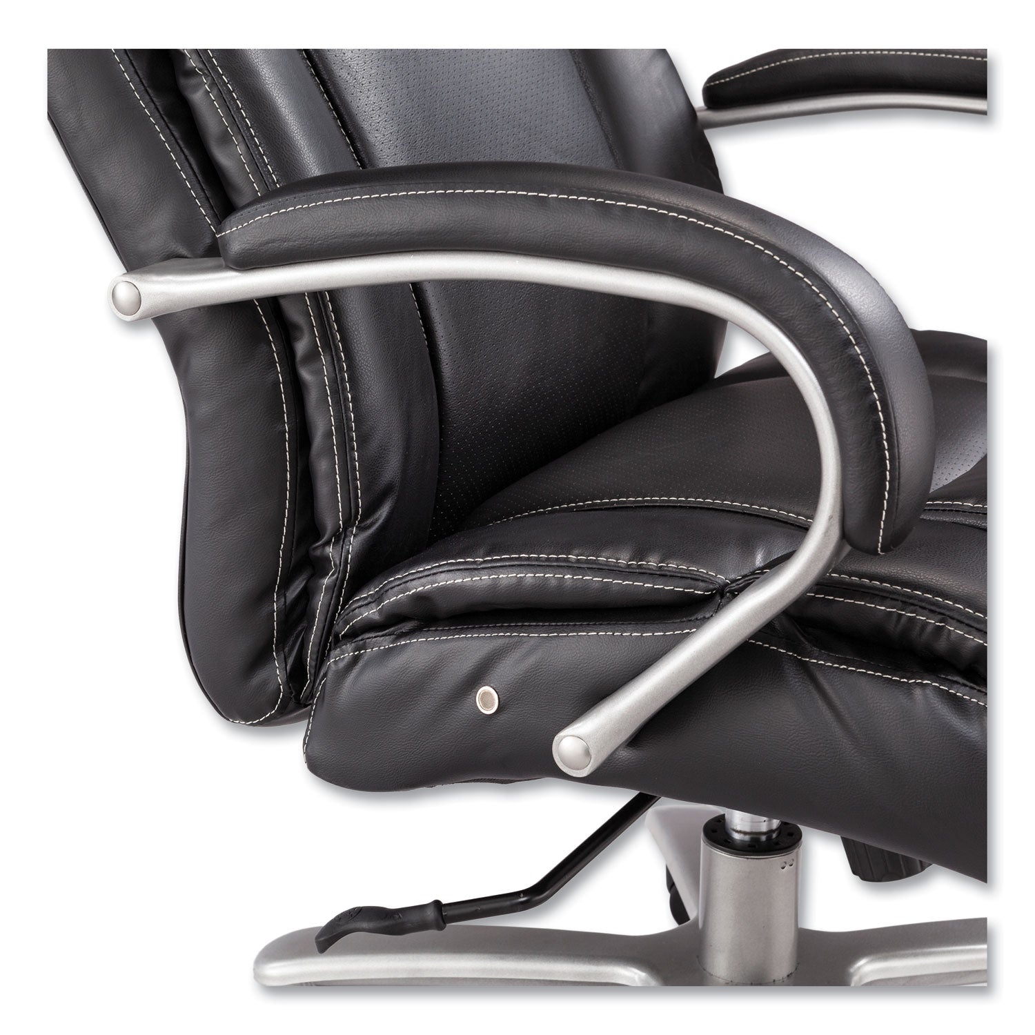Safco® Lineage Big and Tall Mid Back Task Chair 28" Back, Supports Up to 400 lb, 21.5" - 25.25" Seat Height, Black Seat, Chrome Base