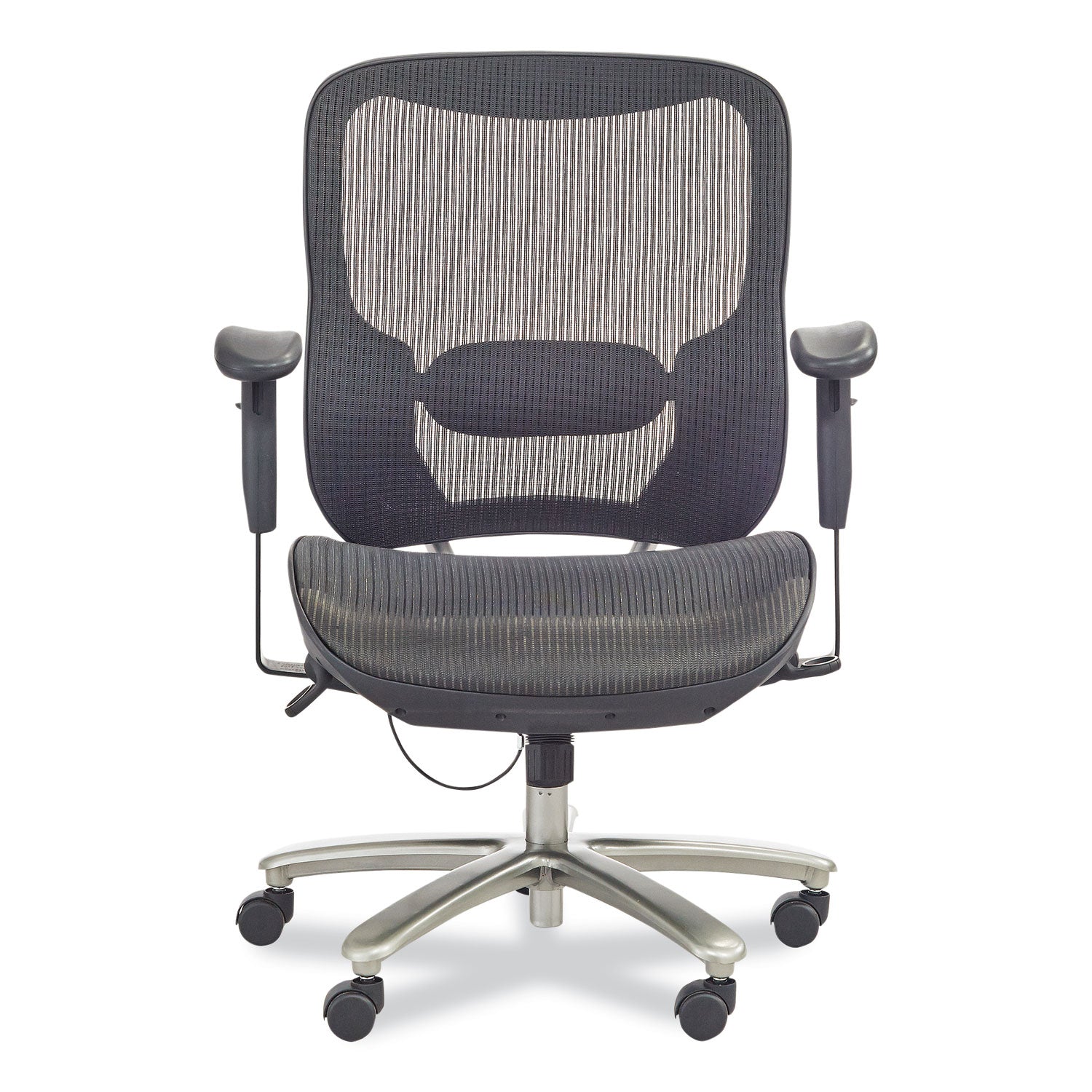 Safco® Lineage Big and Tall All-Mesh Task Chair, Supports Up to 400 lb, 19.5" to 23.25" Seat Height, Black Seat, Chrome Base