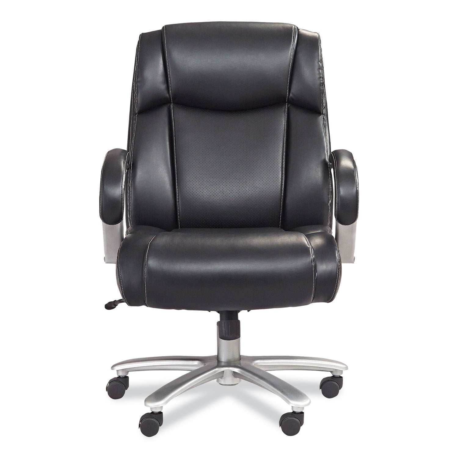 Safco® Lineage Big and Tall Mid Back Task Chair 28" Back, Supports Up to 400 lb, 21.5" - 25.25" Seat Height, Black Seat, Chrome Base