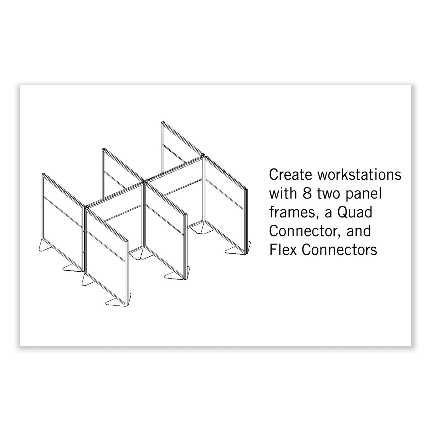 Ghent Floor Partition with Aluminum Frame and 2 Split Panel Infill, 48.06 x 2.04 x 71.86, White/Carmel