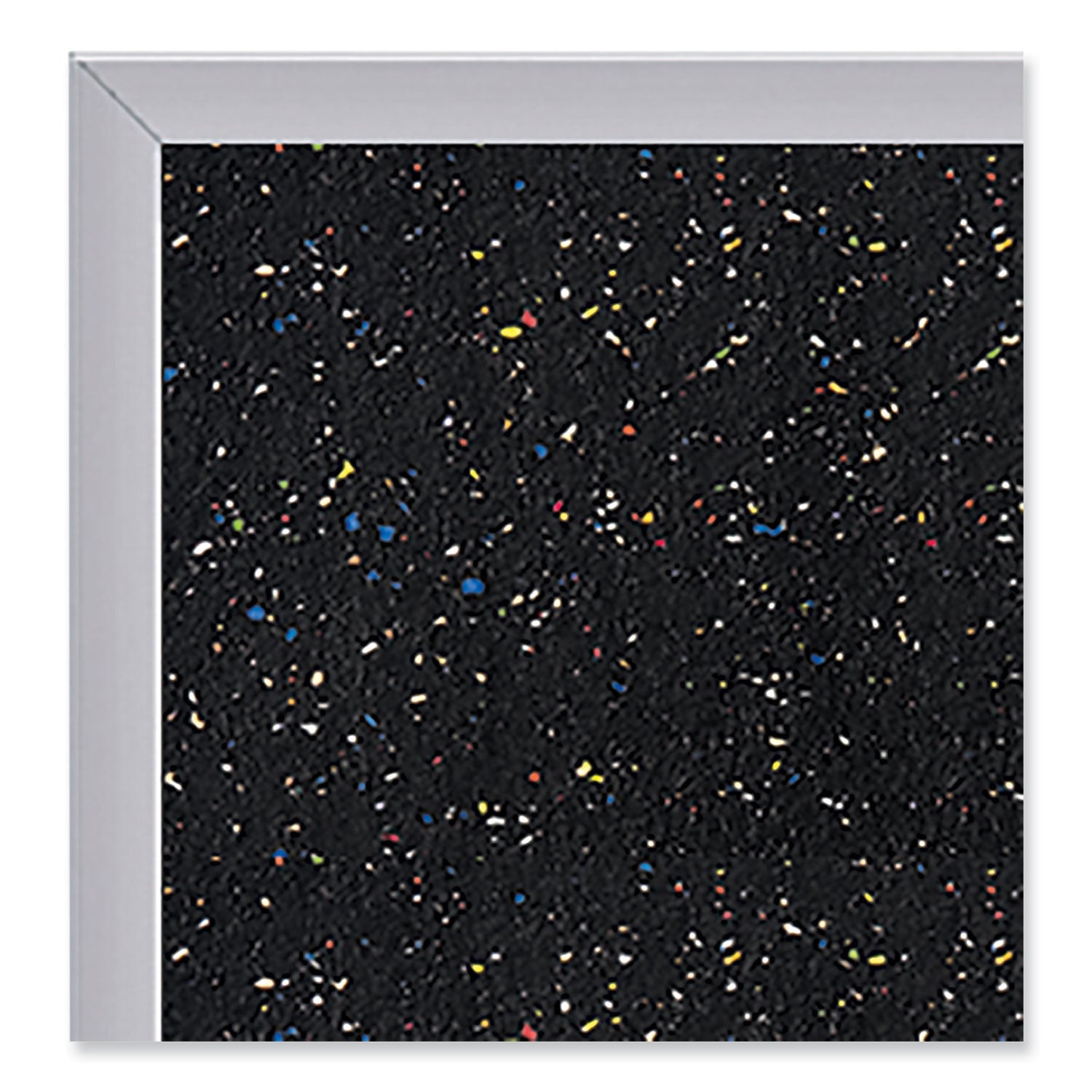 Ghent Aluminum-Frame Recycled Rubber Bulletin Boards, 120.5" x 48.5", Confetti Surface, Satin Aluminum Frame