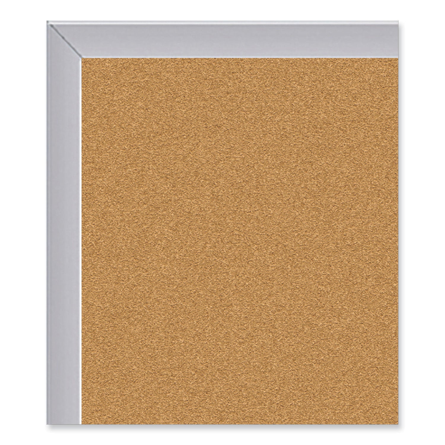 Ghent Aluminum-Frame Natural Corkboard, 46.5" x 36", Tan Surface, Satin Aluminum Frame