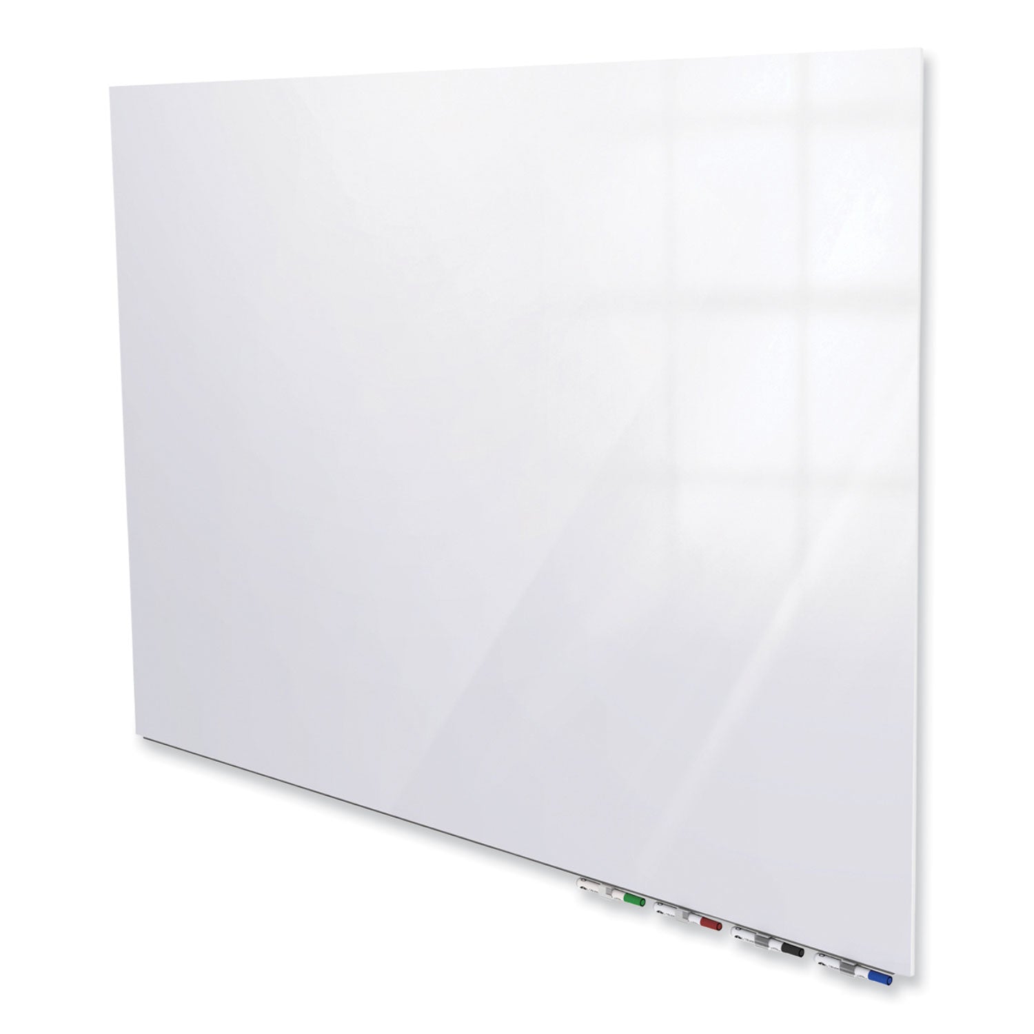 Ghent Aria Low-Profile Frameless Magnetic Glassboard, 60" x 36", White Surface