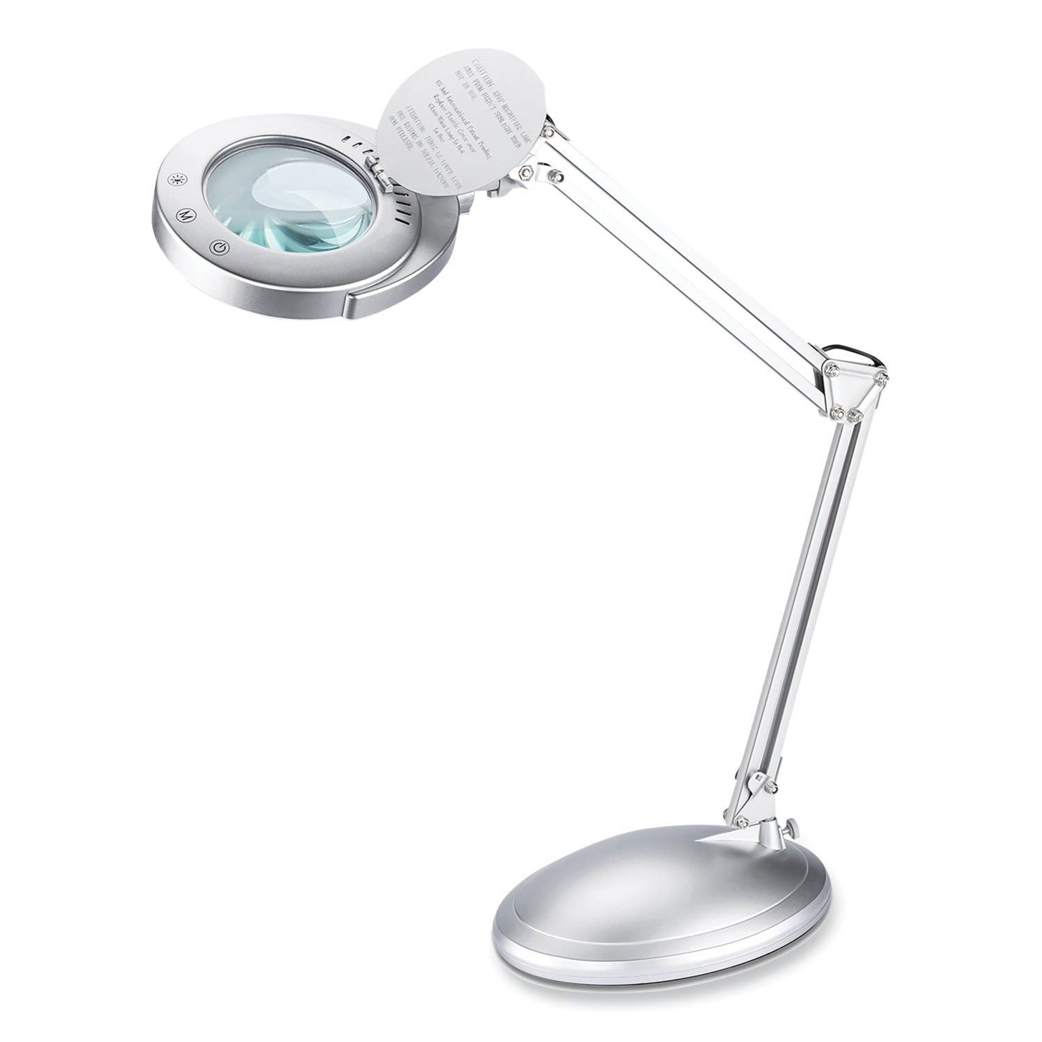 V-Light LED Magnifier Lamp with Clamp, Swing Arm, 22" High, Silver